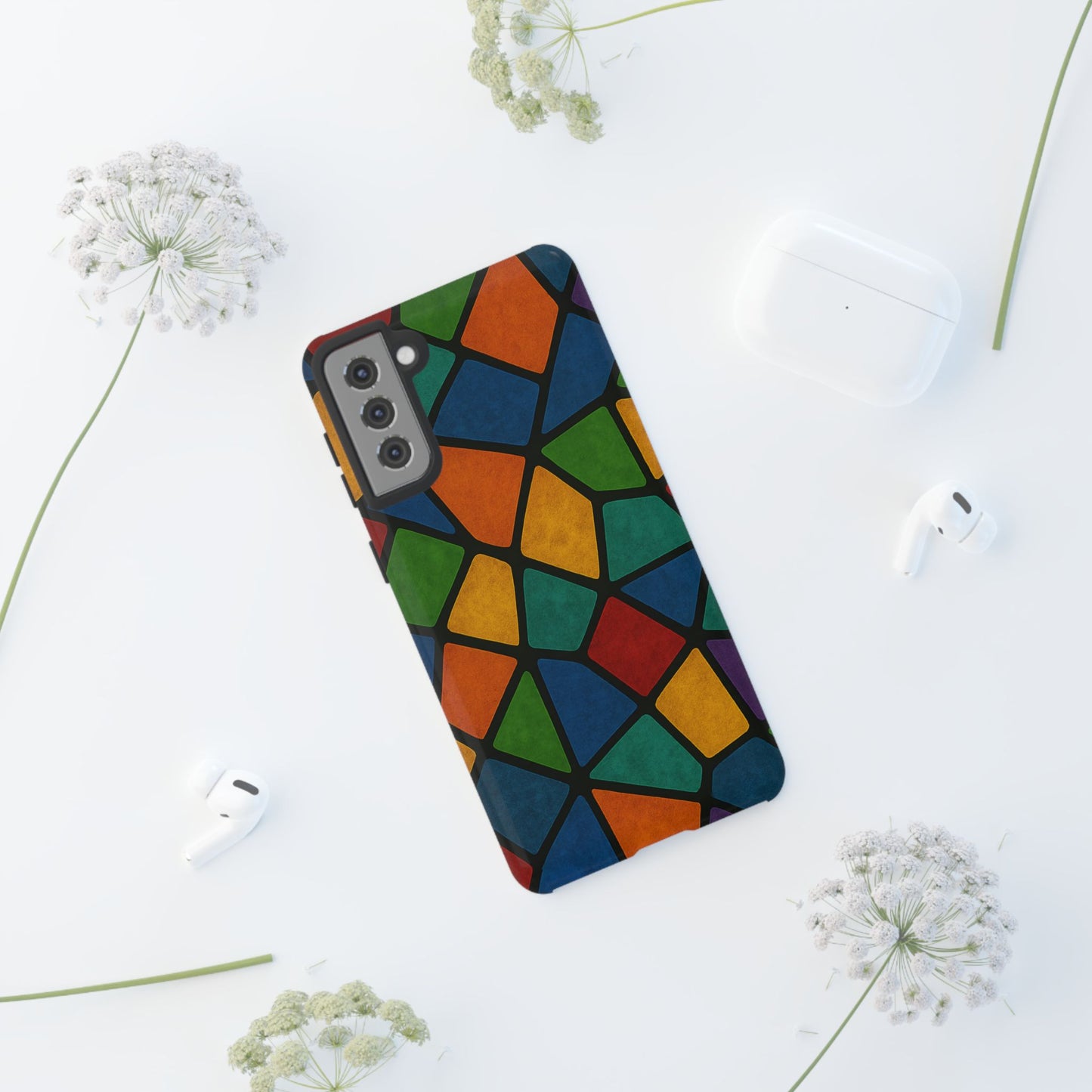 Colorful Mosaic Phone Case, Tough Cell Phone Cover, Vibrant Smartphone Protector, Unique Gift for Weddings, Birthday, Holidays