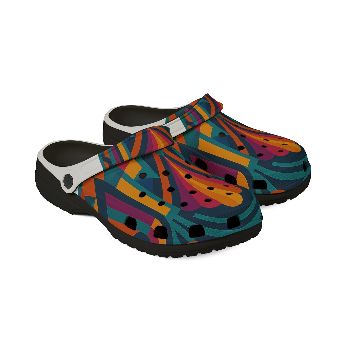Vibrant AOP EVA Foam Shoes, Colorful Garden Clogs, Trendy Slippers, Urban Footwear, Summer Fashion, Festival Ready