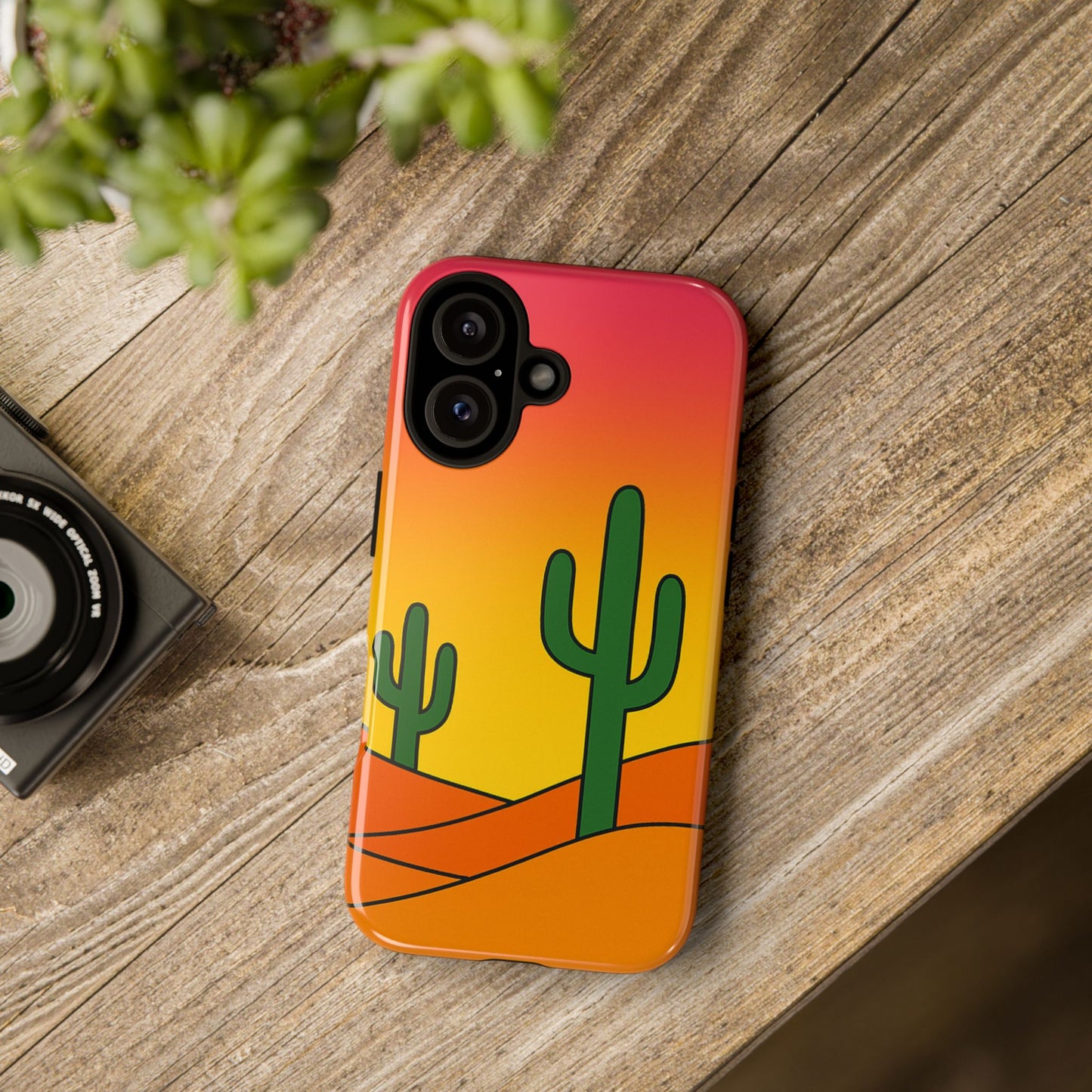 Desert Vibes Phone Case, Tough Cases, Cactus Design, Colorful Phone Cover, Summer Aesthetic, Unique Gift Idea