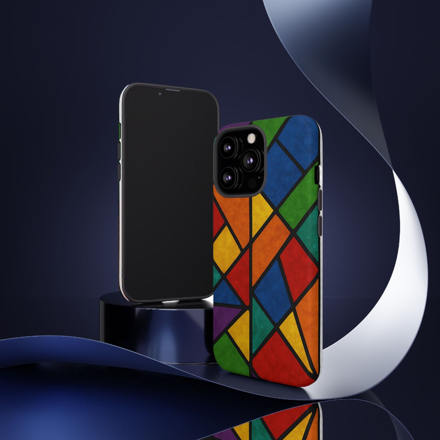Colorful Phone Case, Stained Glass Pattern, Artistic Phone Cover, Unique Smartphone Protection, Vibrant Gift for All Occasions