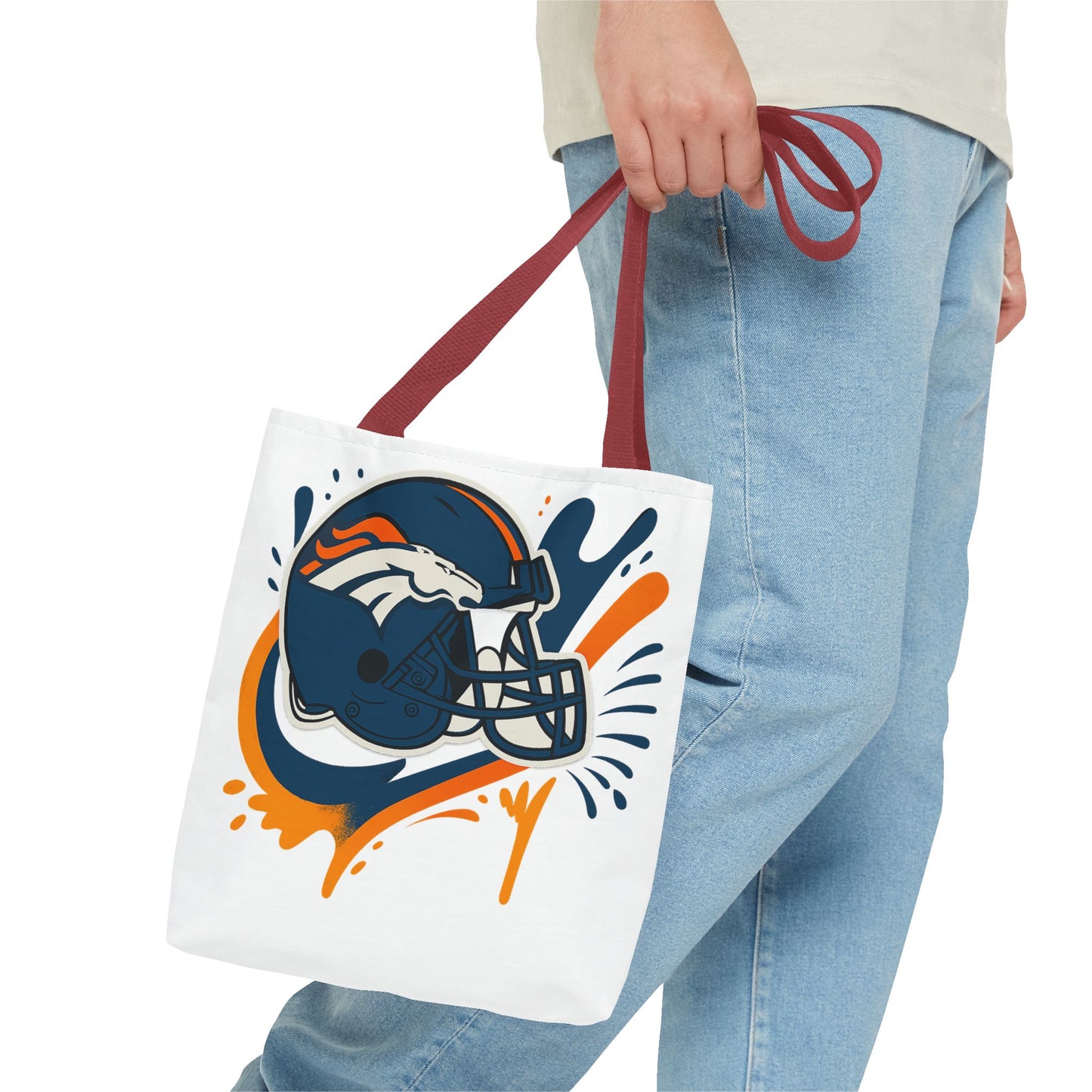 Denver Broncos Sports Tote Bag, Game Day Tote, Football Fan Gift, NFL Accessories, Team Spirit Bag, AOP Design