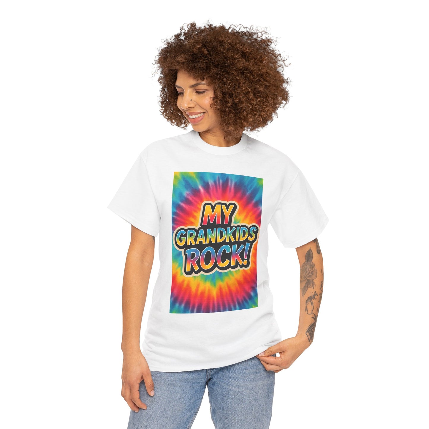 Colorful Tie-Dye Grandpa Tee, My Grandkids Rock Shirt, Family Gift, Casual Wear, Summer Style, Grandparents Day, Gifts for Men