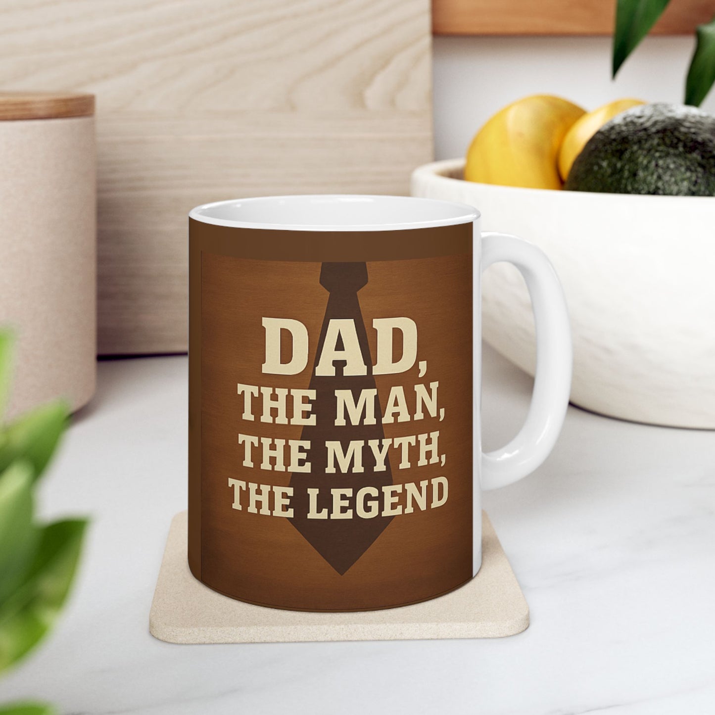 Father's Day Quote Ceramic Mug, Gift for Dad, All Occasion Coffee Mug, Inspirational Beverage Cup, Dad's Birthday Present