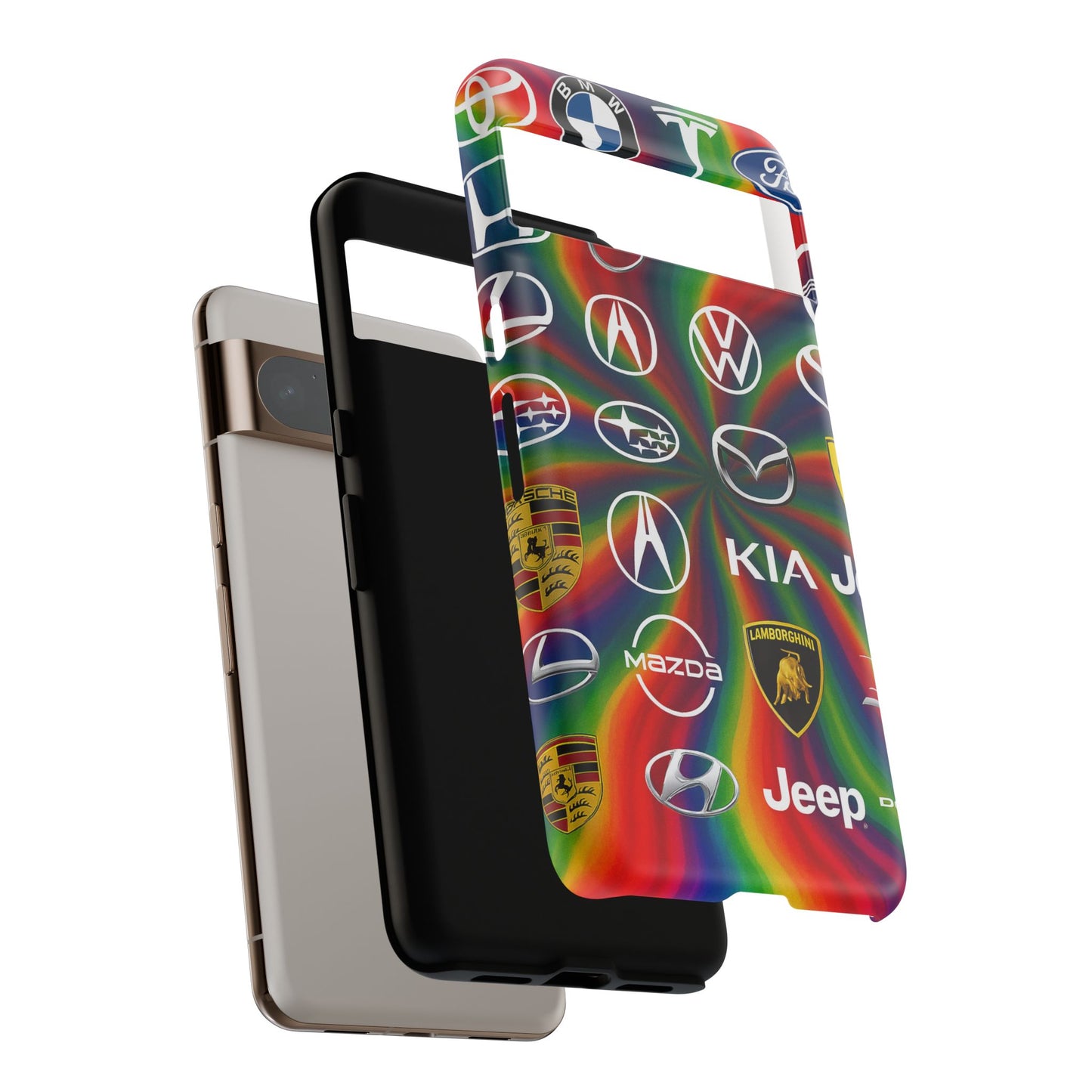 Colorful Car Logos Phone Case - Vibrant Tough Cases for Auto Enthusiasts, Unique Gift for Birthdays, Car Events, and Holidays