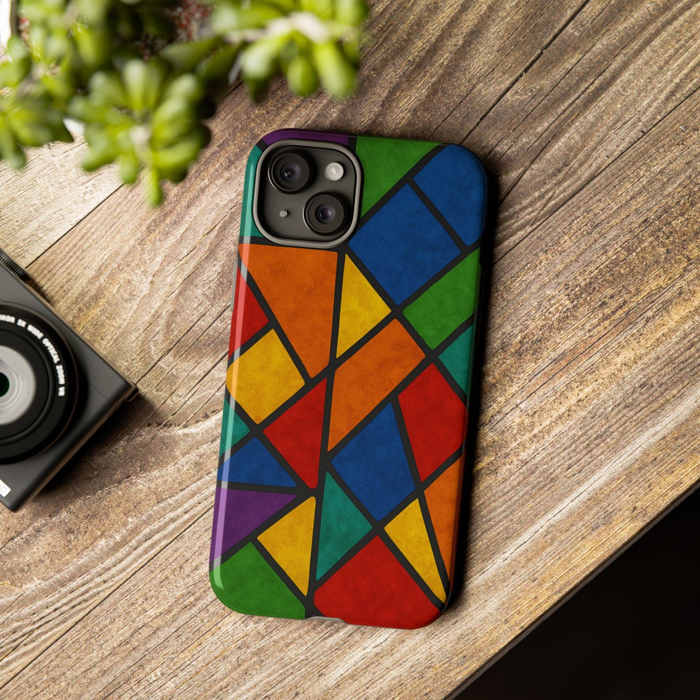 Colorful Phone Case, Stained Glass Pattern, Artistic Phone Cover, Unique Smartphone Protection, Vibrant Gift for All Occasions