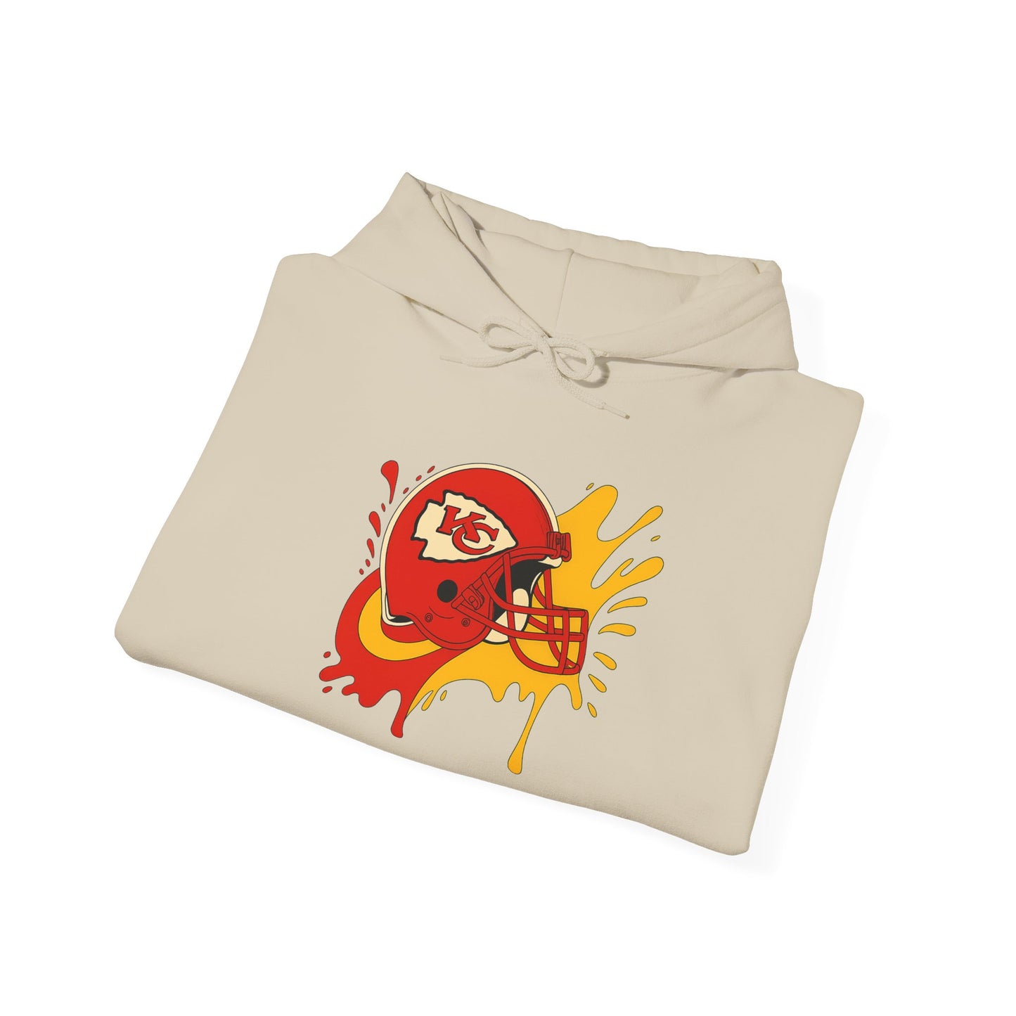 Sporty Graffiti Hoodie for Chiefs Fans, Versatile Streetwear, Perfect Gift for Game Day, Fashionable Fall Layer, Unisex Heavy Blend