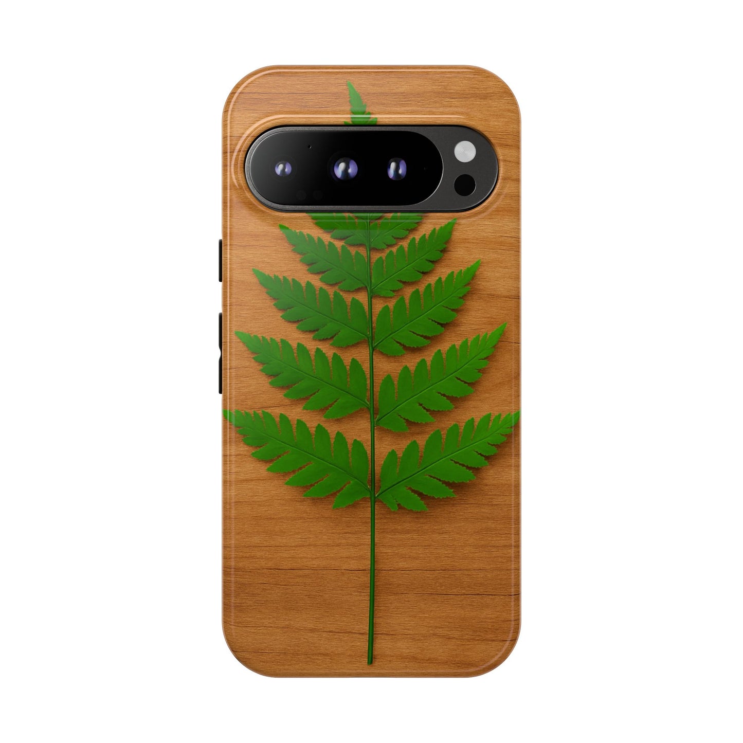 Wooden Fern Phone Case - Eco-Friendly Tough Cases for Nature Lovers, Unique Gift, Customizable Design, Nature-Themed Accessories