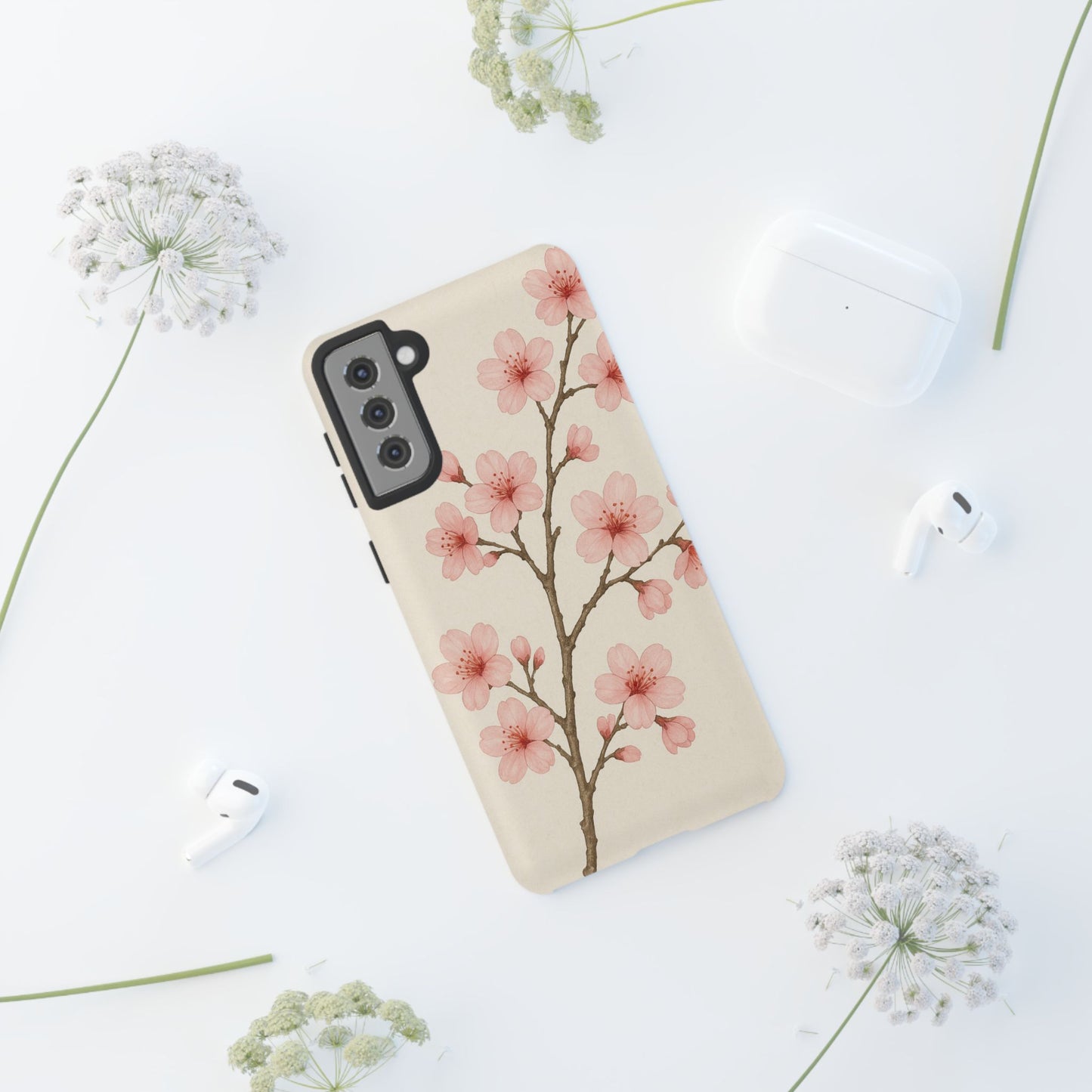 Cherry Blossom Phone Case, Floral Phone Cover, Tough Case for Gifts, Spring Decor, Cute Tech Accessories, Nature Lover's Gift