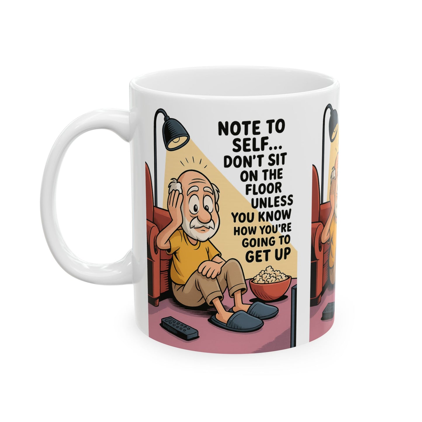 Humorous Ceramic Mug for Seniors, Funny Coffee Cup, Gag Gift, Retirement Present, Birthday Mug, Quirky Decor