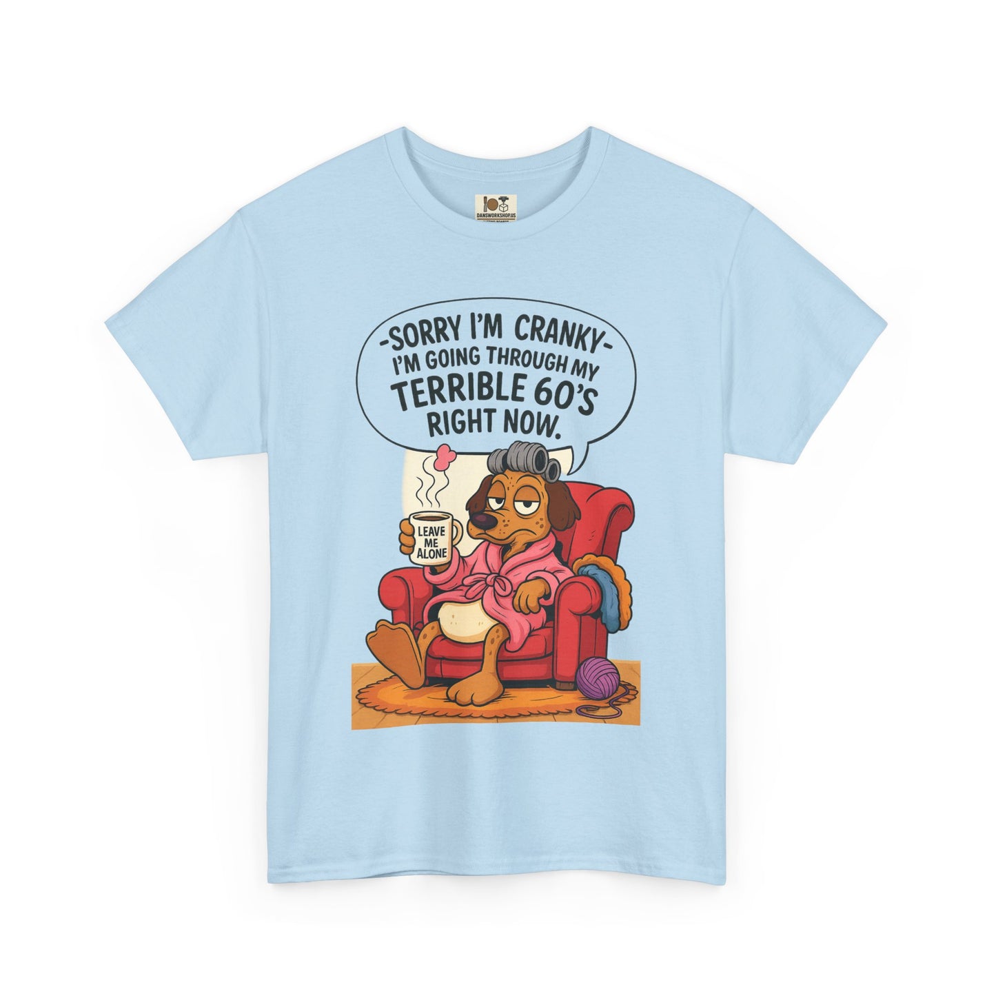 Funny Cranky 60s Unisex Heavy Cotton Tee, Gift for 60th Birthday, 60s Humor Shirt, Quirky Tee, Casual Wear, Everyday Comfort