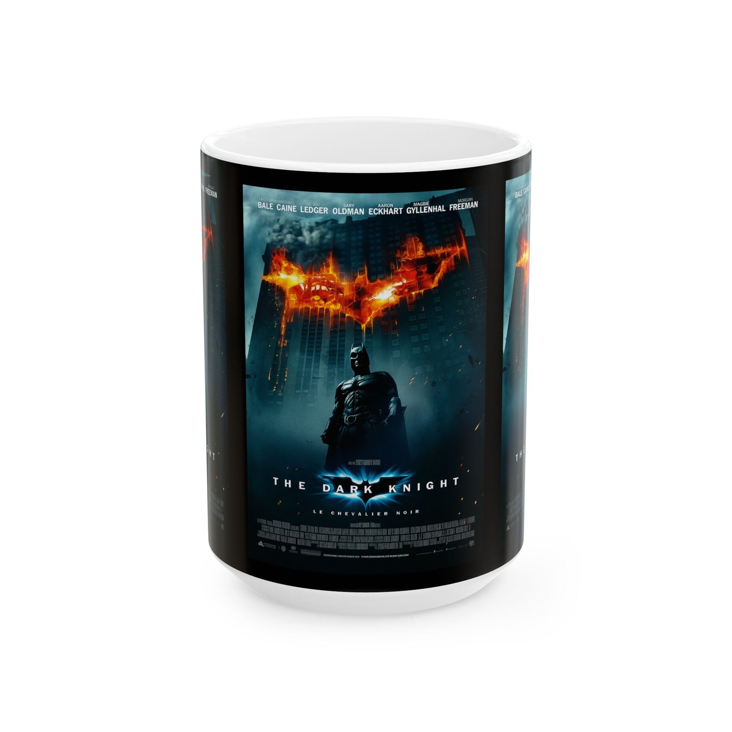 Ceramic Mug with Dark Knight Design, Batman Coffee Mug, Movie Lover Gift, Nerdy Drinkware, Themed Kitchen Decor
