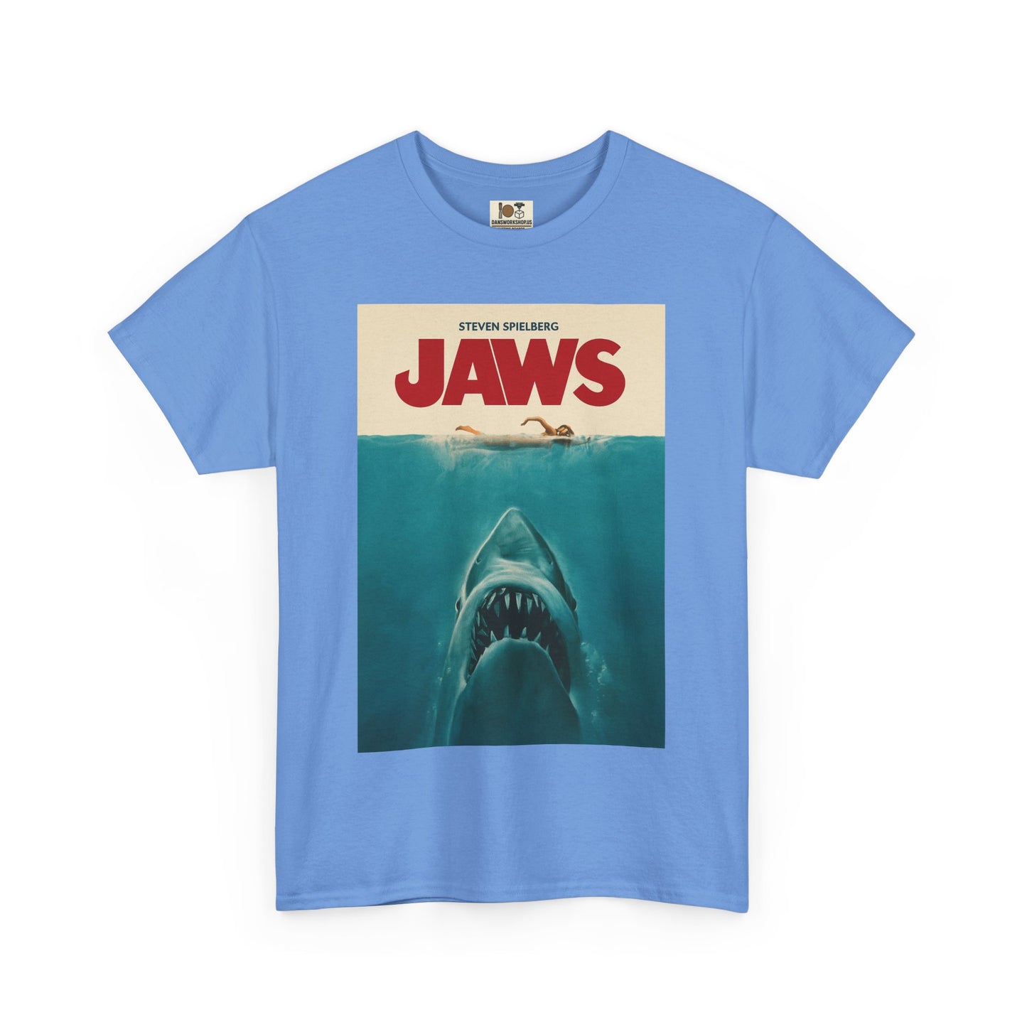 Jaws Unisex Heavy Cotton Tee, Vintage Movie Shirt, Shark Lover Gift, Ocean Theme Clothing, Summer Casual Wear