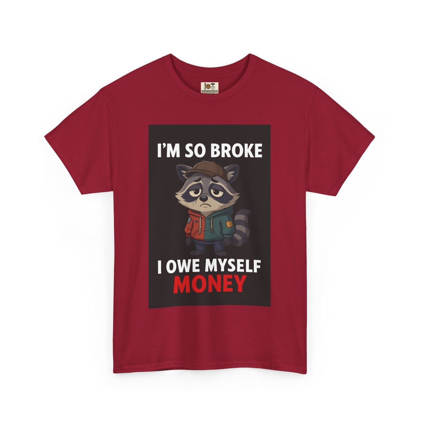 Funny Raccoon Tee - I'm So Broke, Humorous Unisex Shirt, Funny Gift for Him, Gift for Her, Casual Everyday Wear, Unique Graphic Tee