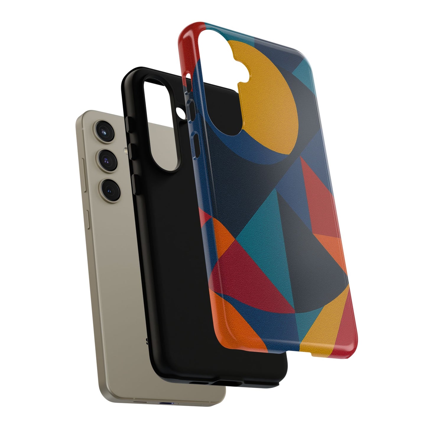 Vibrant Phone Case, Colorful Phone Cover, Geometric Design, Artistic Gift, Trendy Accessory, Vibrant Colors, Unique Design