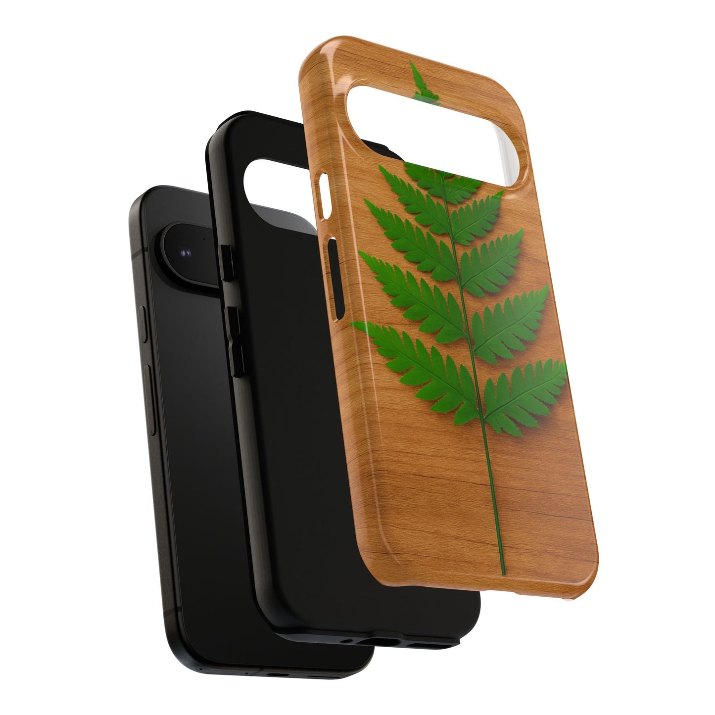 Wooden Fern Phone Case - Eco-Friendly Tough Cases for Nature Lovers, Unique Gift, Customizable Design, Nature-Themed Accessories