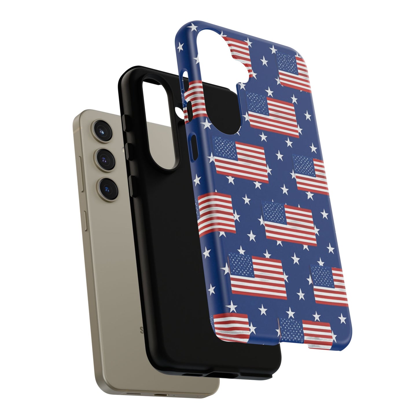 Patriotic Phone Case, Independence Day Accessories, American Flag Design, Star-Spangled Cover, Summer BBQ Gift