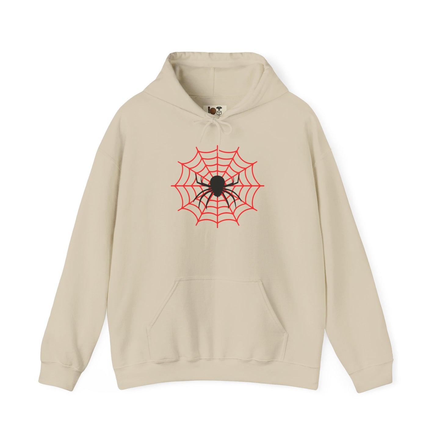 Spooky Spider Web Hoodie - Cozy Halloween Sweatshirt, Unisex Pullover, Casual Fall Outfit, Gift for Teens, Halloween Party Wear