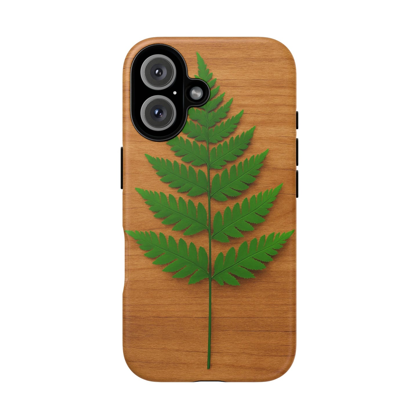 Wooden Fern Phone Case - Eco-Friendly Tough Cases for Nature Lovers, Unique Gift, Customizable Design, Nature-Themed Accessories