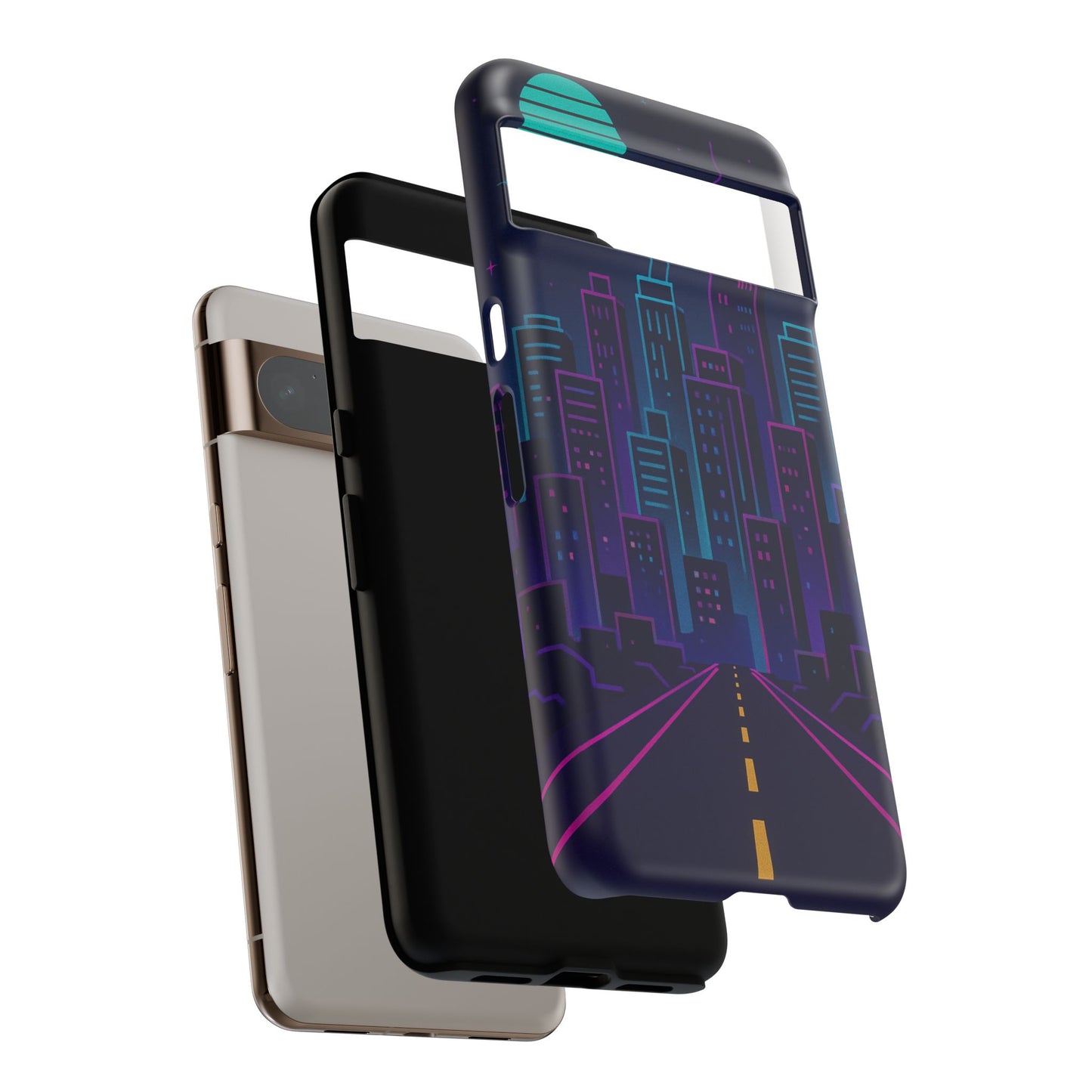 Cityscape Phone Case, Tough Cases, Urban Style, Nighttime Vibe, Phone Cover, Gift for City Lovers, Modern Design