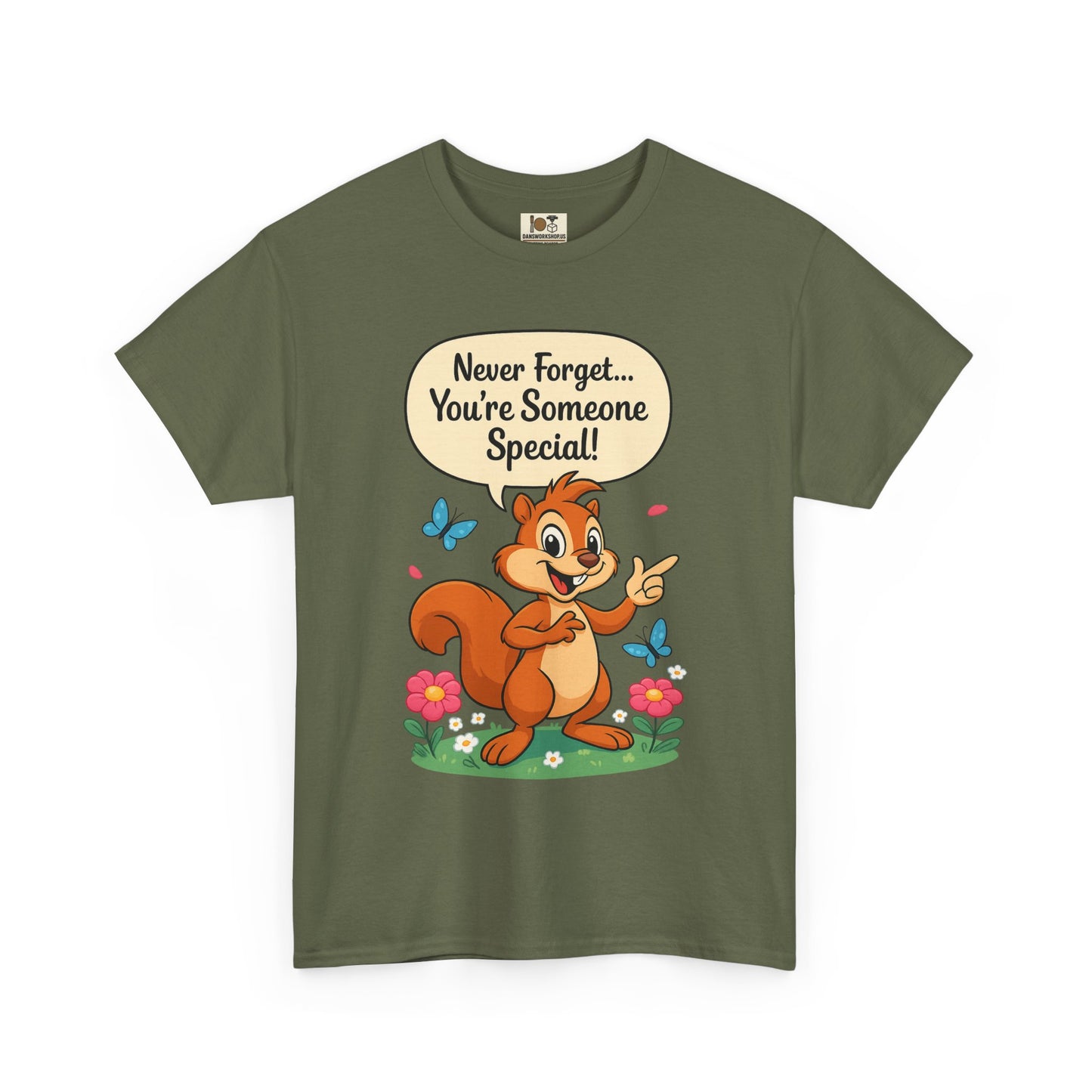 Special Message Unisex Tee, Positive Affirmation Shirt, Cute Squirrel Graphic Tee, Gift for Friends, Everyday Casual Wear