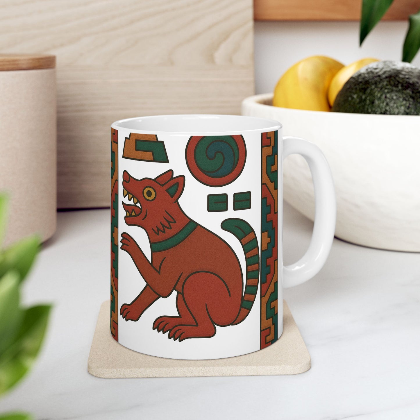 Aztec-Themed Ceramic Mug - Unique Art for Home, Gift for Coffee Lovers, Cultural Gift, Kitchen Decor, Tea Mug, aztec