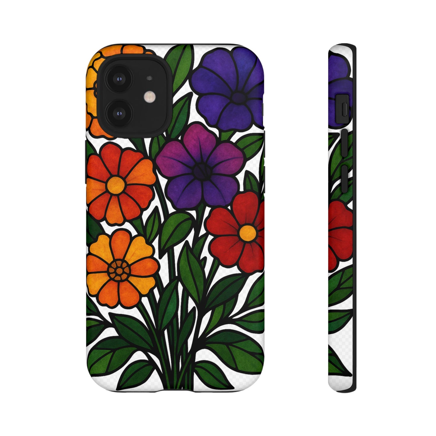 Floral Phone Case, Tough Cases with Colorful Flower Design, Gift for Flower Lovers, Summer Accessories, Trendy Phone Cover