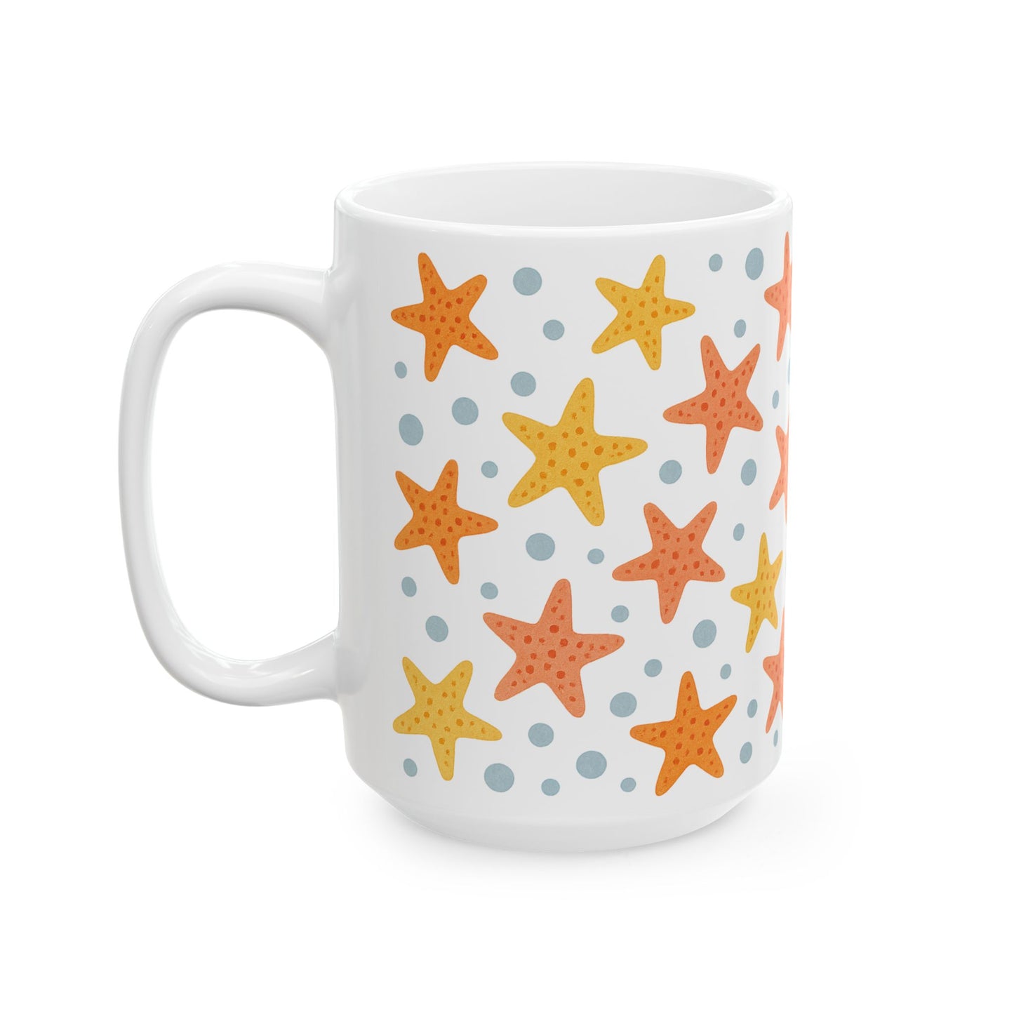 Beach Vibes Starfish Ceramic Mug - Perfect Gift for Summer, Coastal Decor, Coffee Lover, Beach House, Ocean Theme