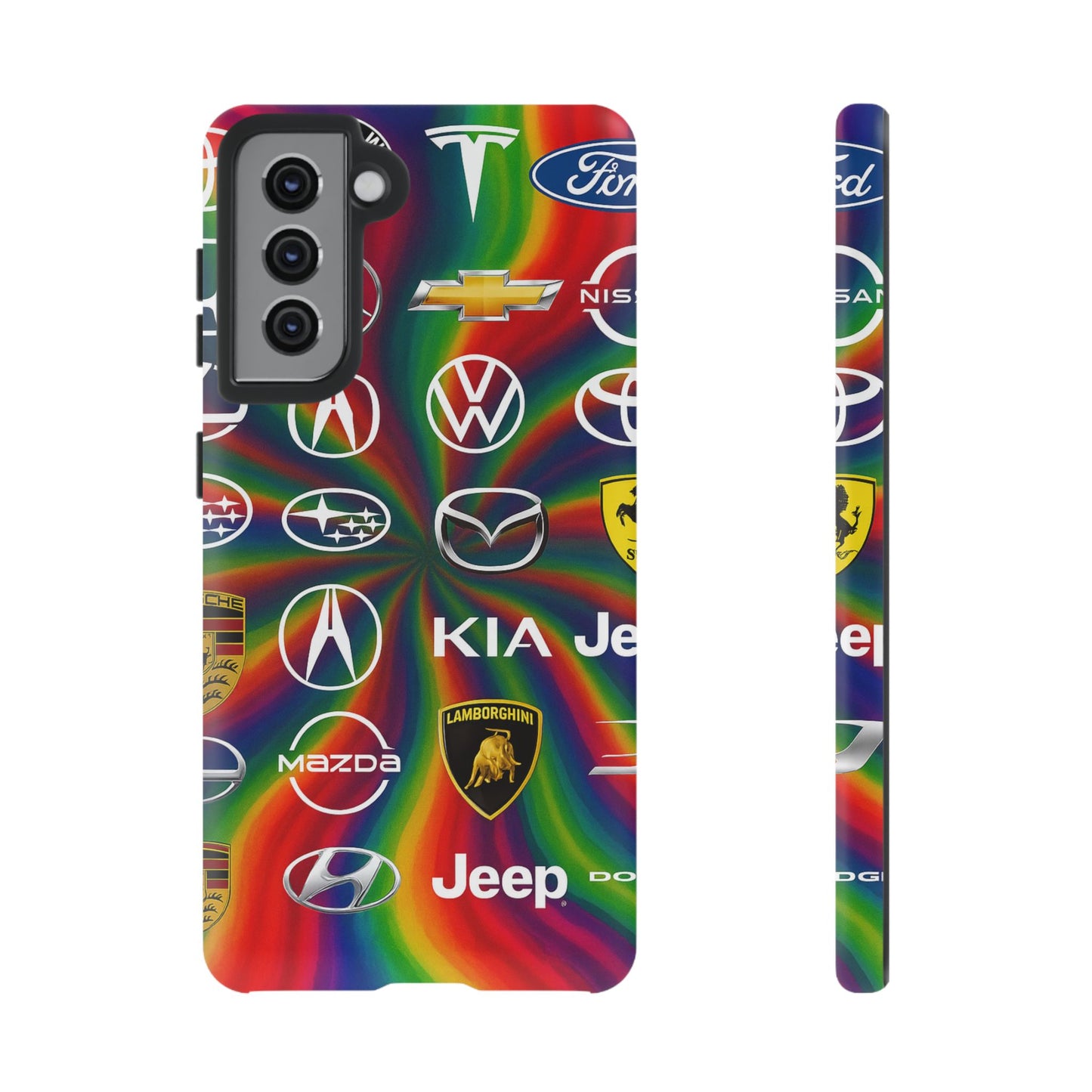 Colorful Car Logos Phone Case - Vibrant Tough Cases for Auto Enthusiasts, Unique Gift for Birthdays, Car Events, and Holidays