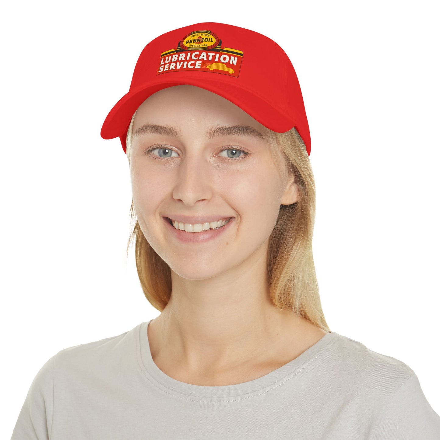 Vintage Lubrication Service Baseball Cap, Classic Red Cap, Automotive Hat, Gift for Car Lovers, Father's Day Accessory