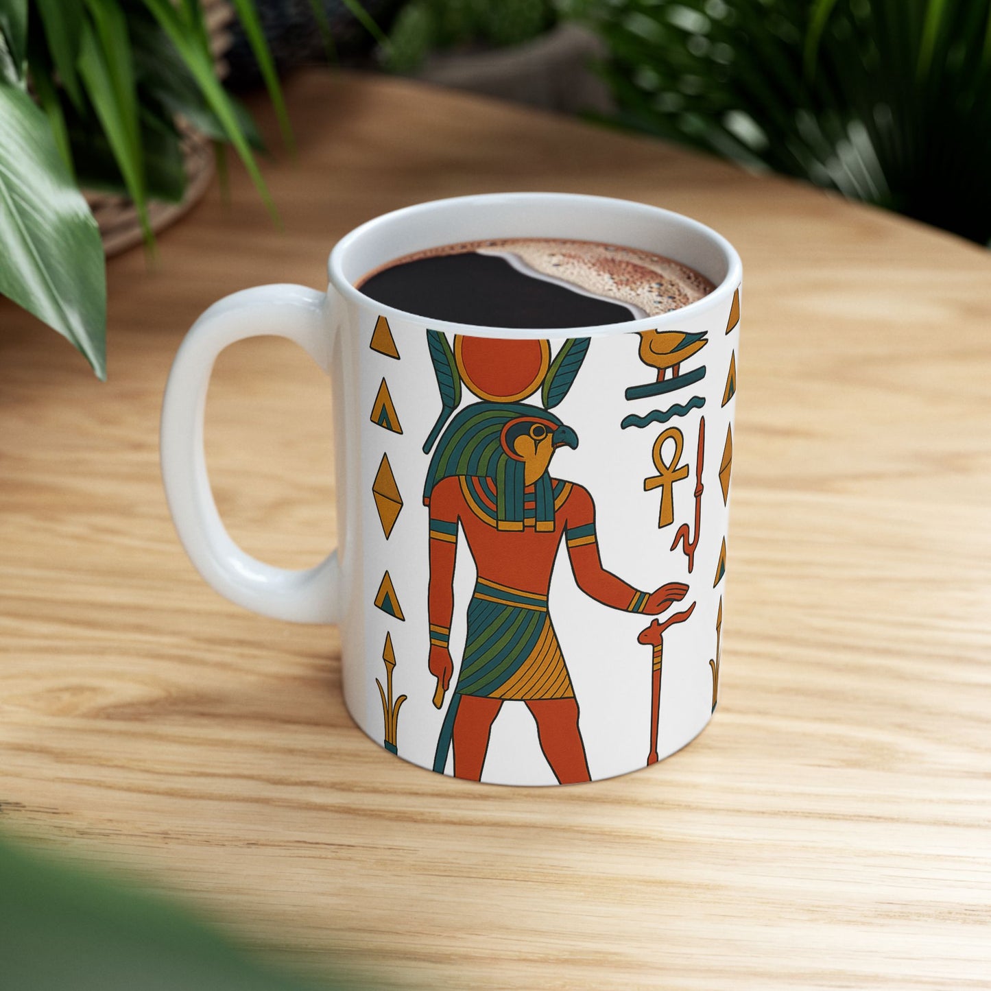 Egyptian Art Ceramic Mug - 11oz & 15oz | Unique Gift, Home Decor, Coffee Cup, Egyptian Theme, Ancient Egypt