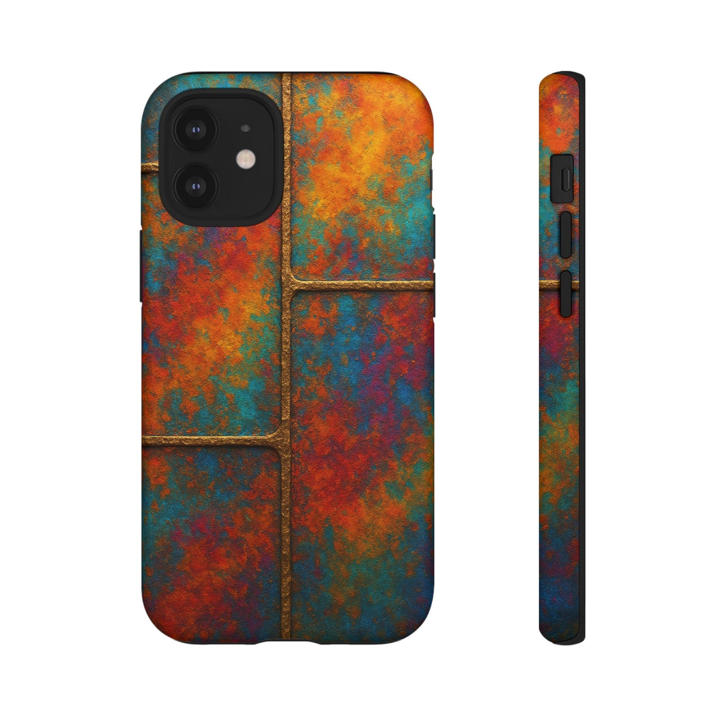 Colorful Textured Phone Case, Vibrant iPhone Cover, Tough Protective Shell, Unique Mobile Accessory, Artisan Phone Protection