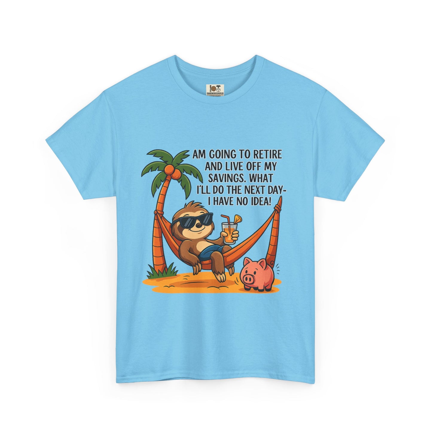 Funny Retirement Sloth Tee, Unisex Tee, Humorous Gift for Retirees, Casual Wear, Quirky Shirt for Relaxation