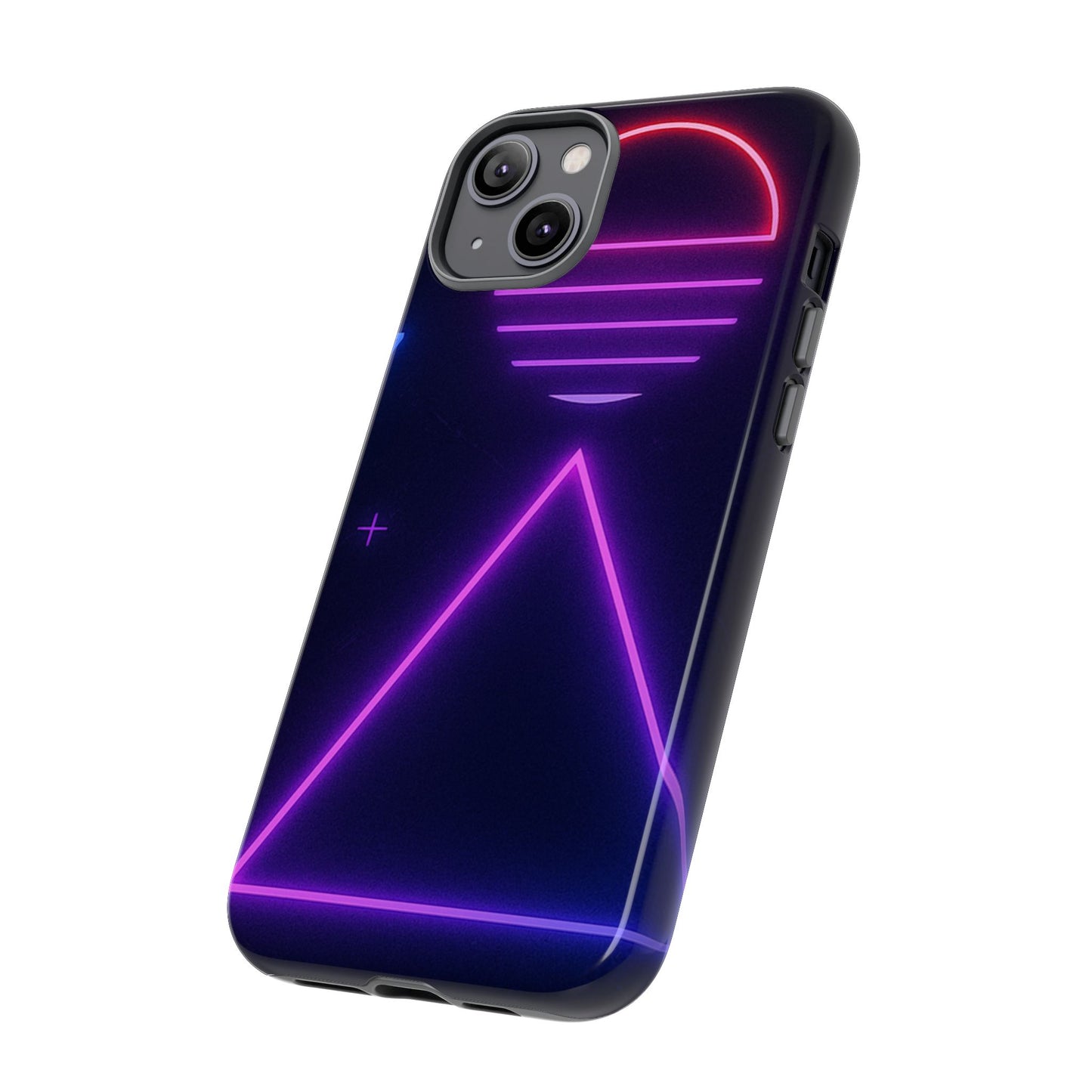 Retro Neon Phone Case, Tough Cases for iPhone, 80s Aesthetic Phone Cover, Abstract Neon Design, Gift for Tech Lovers