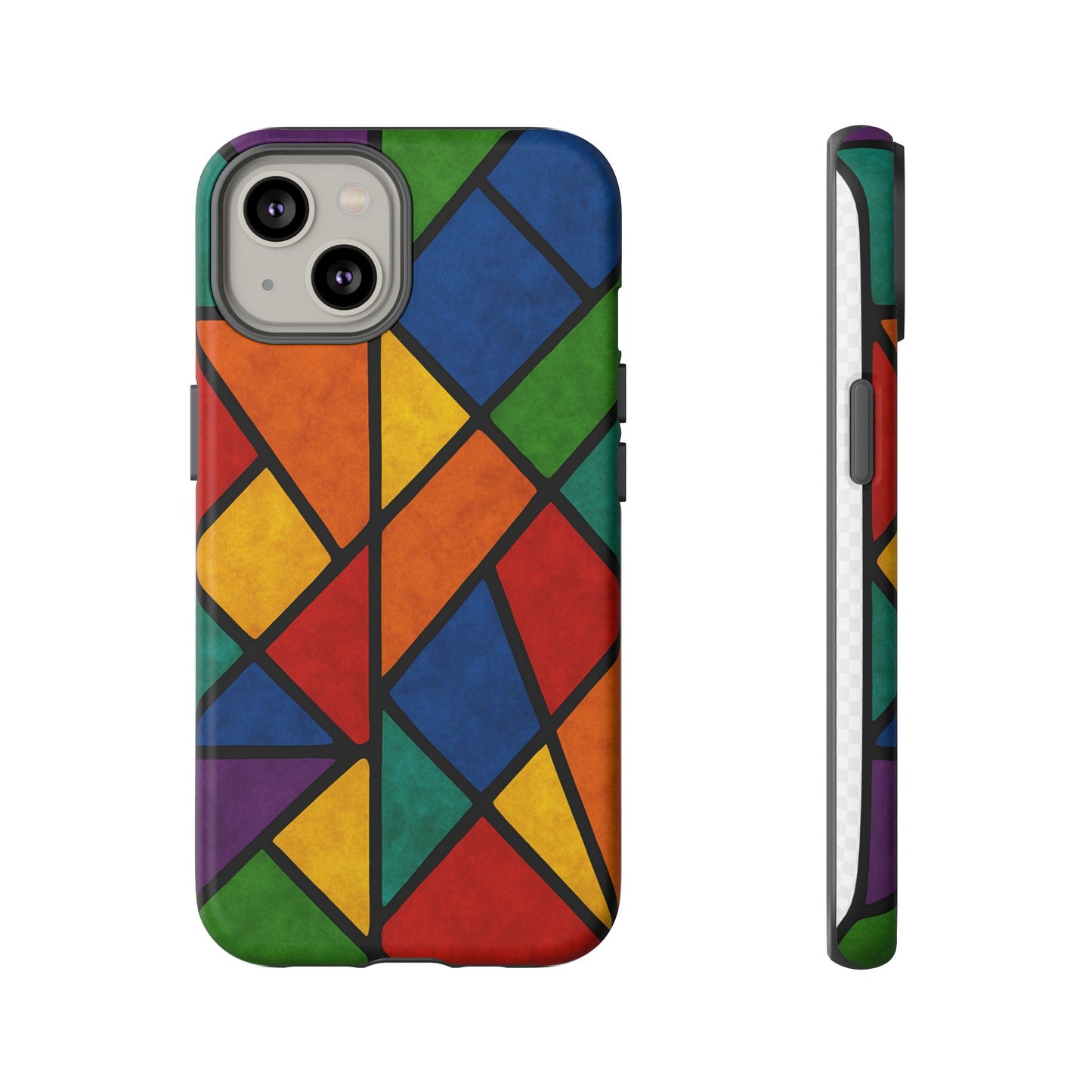 Colorful Phone Case, Stained Glass Pattern, Artistic Phone Cover, Unique Smartphone Protection, Vibrant Gift for All Occasions
