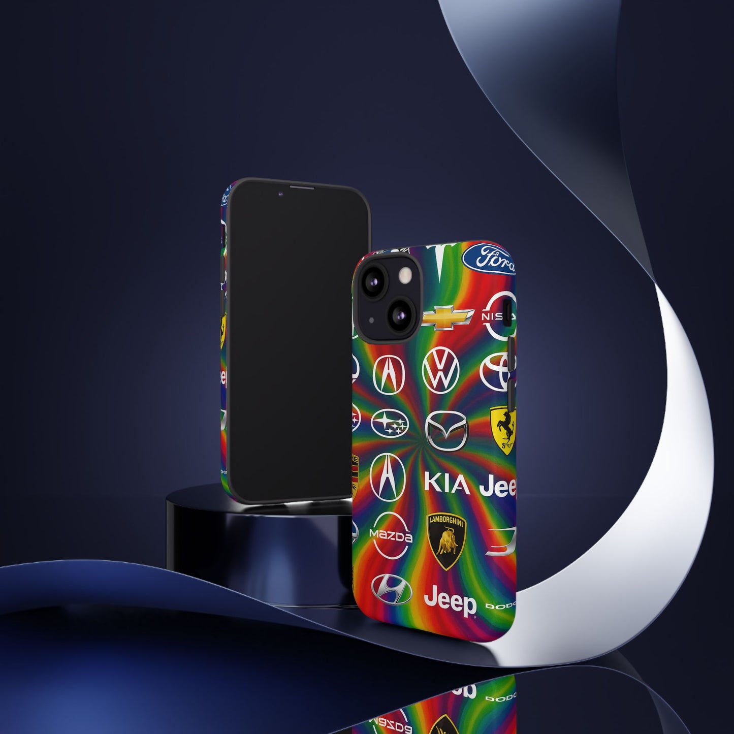 Colorful Car Logos Phone Case - Vibrant Tough Cases for Auto Enthusiasts, Unique Gift for Birthdays, Car Events, and Holidays