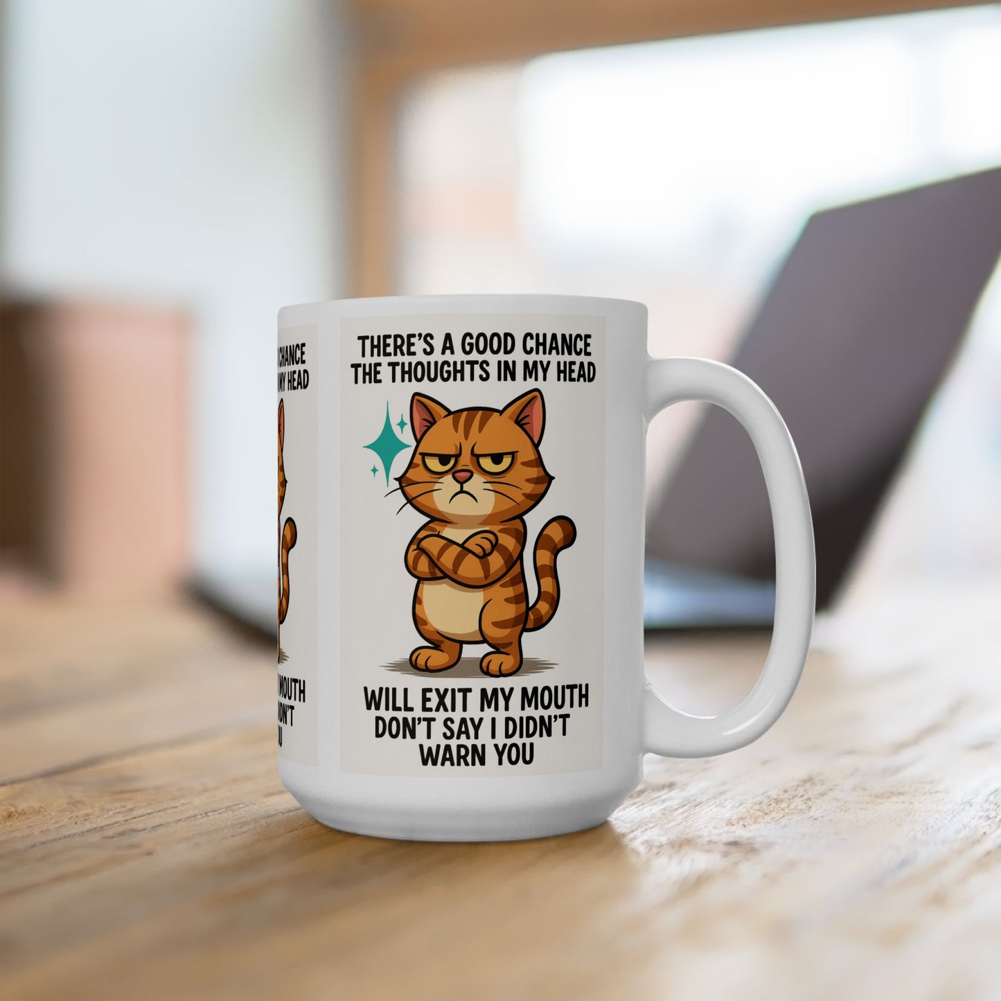 Sassy Cat Ceramic Mug: Quirky Gift for Cat Lovers, Funny Coffee Cup, Unique Birthday Present, Perfect for Pet Owners