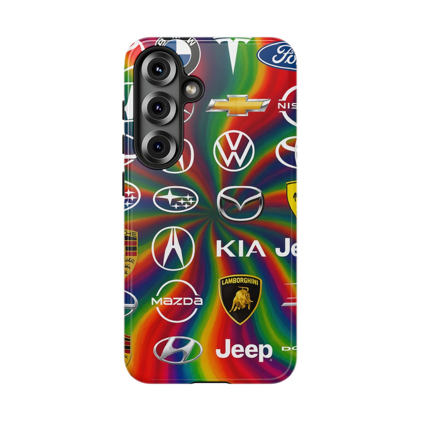 Colorful Car Logos Phone Case - Vibrant Tough Cases for Auto Enthusiasts, Unique Gift for Birthdays, Car Events, and Holidays