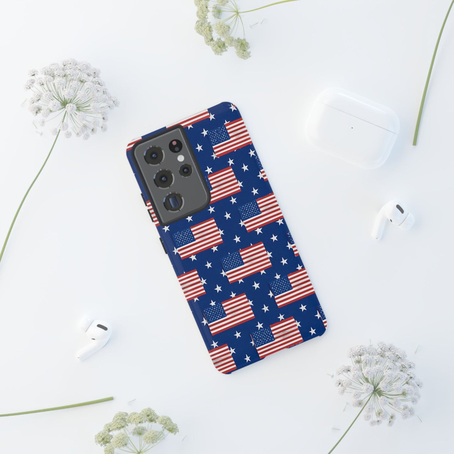 Patriotic Phone Case, Independence Day Accessories, American Flag Design, Star-Spangled Cover, Summer BBQ Gift