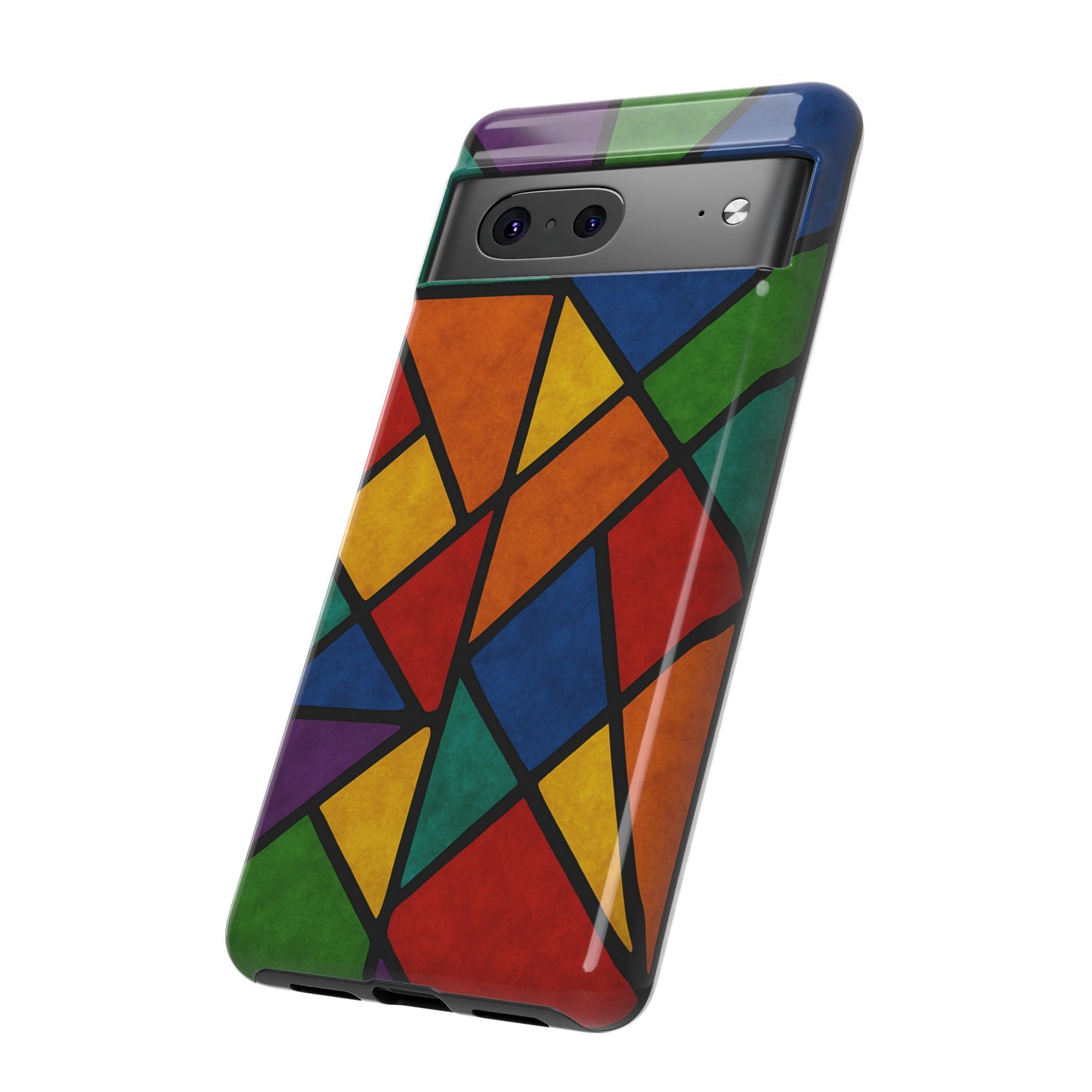 Colorful Phone Case, Stained Glass Pattern, Artistic Phone Cover, Unique Smartphone Protection, Vibrant Gift for All Occasions