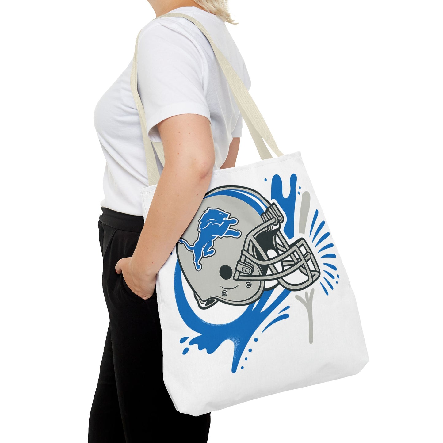 Sporty Tote Bag, Floral Football Tote, Game Day Bag, NFL Team Spirit Bag, Birthday Gift for Sports Fans, Everyday Use Bag