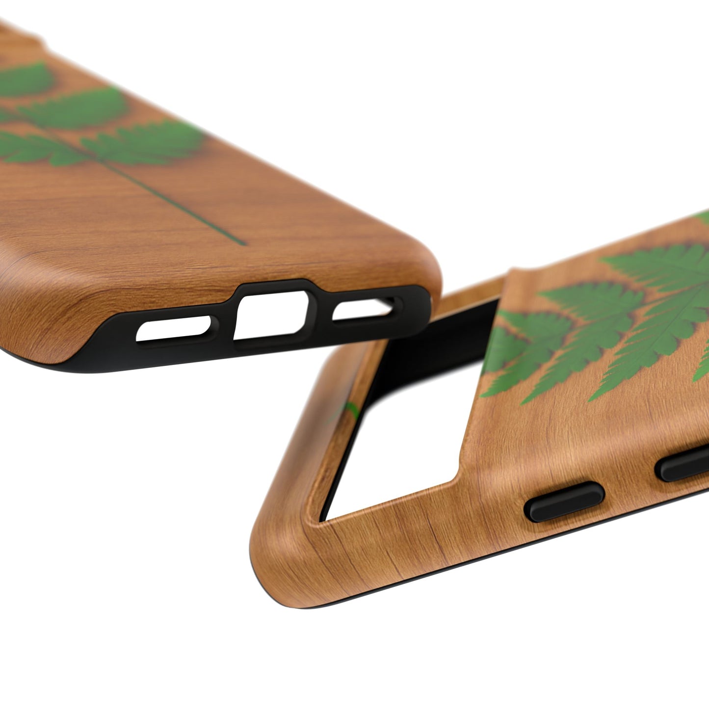 Wooden Fern Phone Case - Eco-Friendly Tough Cases for Nature Lovers, Unique Gift, Customizable Design, Nature-Themed Accessories