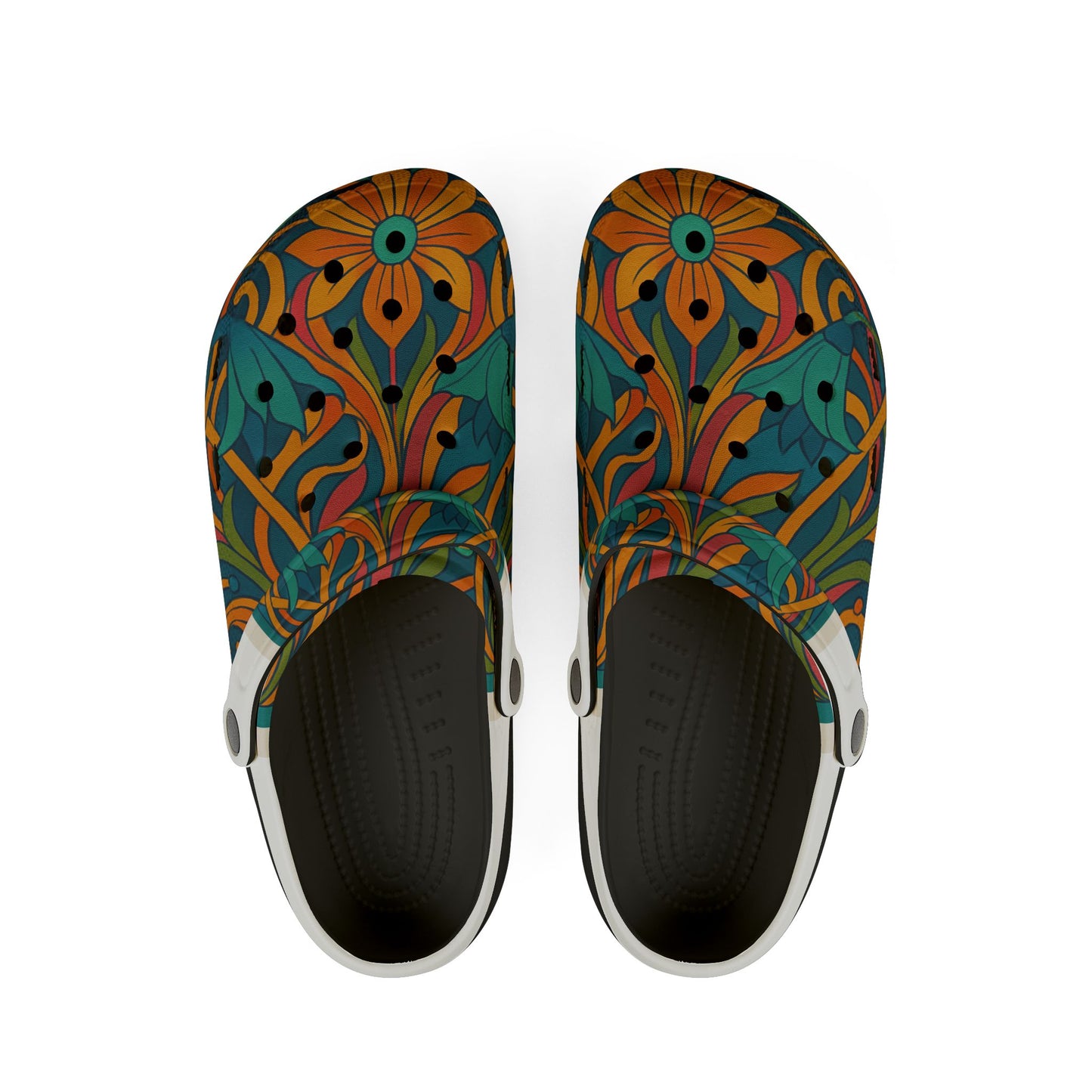 Colorful Floral EVA Foam Shoes, Summer Clogs, Garden Slip-Ons, Outdoor Footwear, Funky Comfort Shoes
