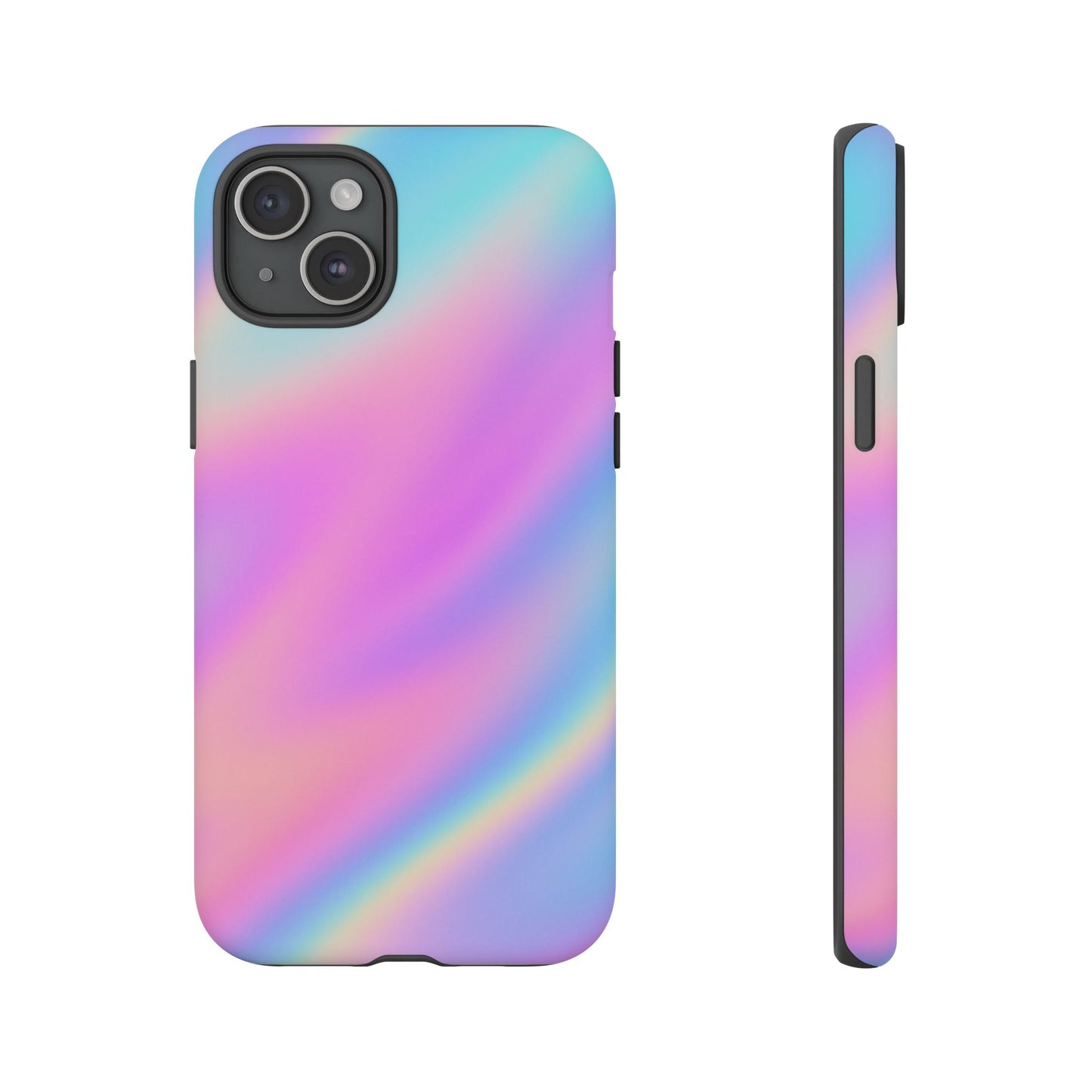 Colorful Holographic Phone Case, Tough Cases for iPhone, Trendy Phone Cover, Unique Gift for Her, Pastel Phone Accessory
