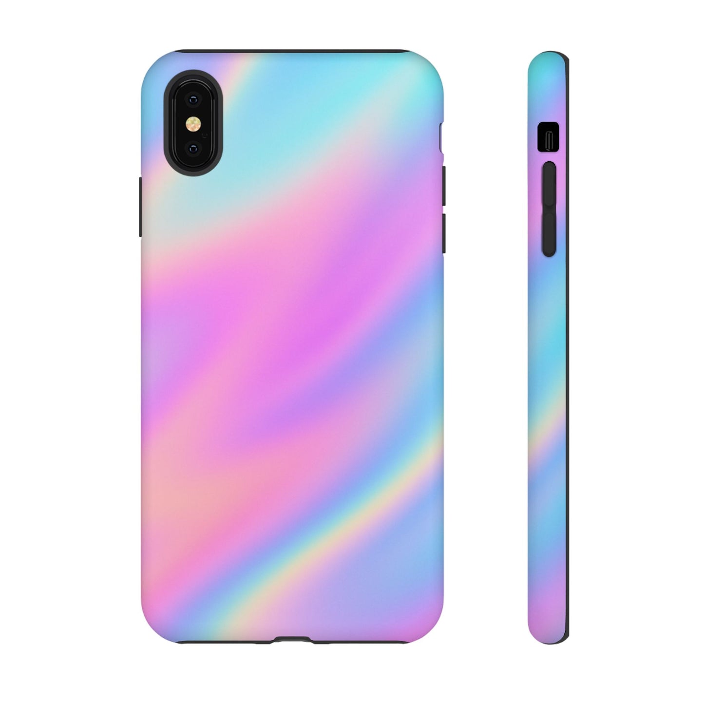 Colorful Holographic Phone Case, Tough Cases for iPhone, Trendy Phone Cover, Unique Gift for Her, Pastel Phone Accessory