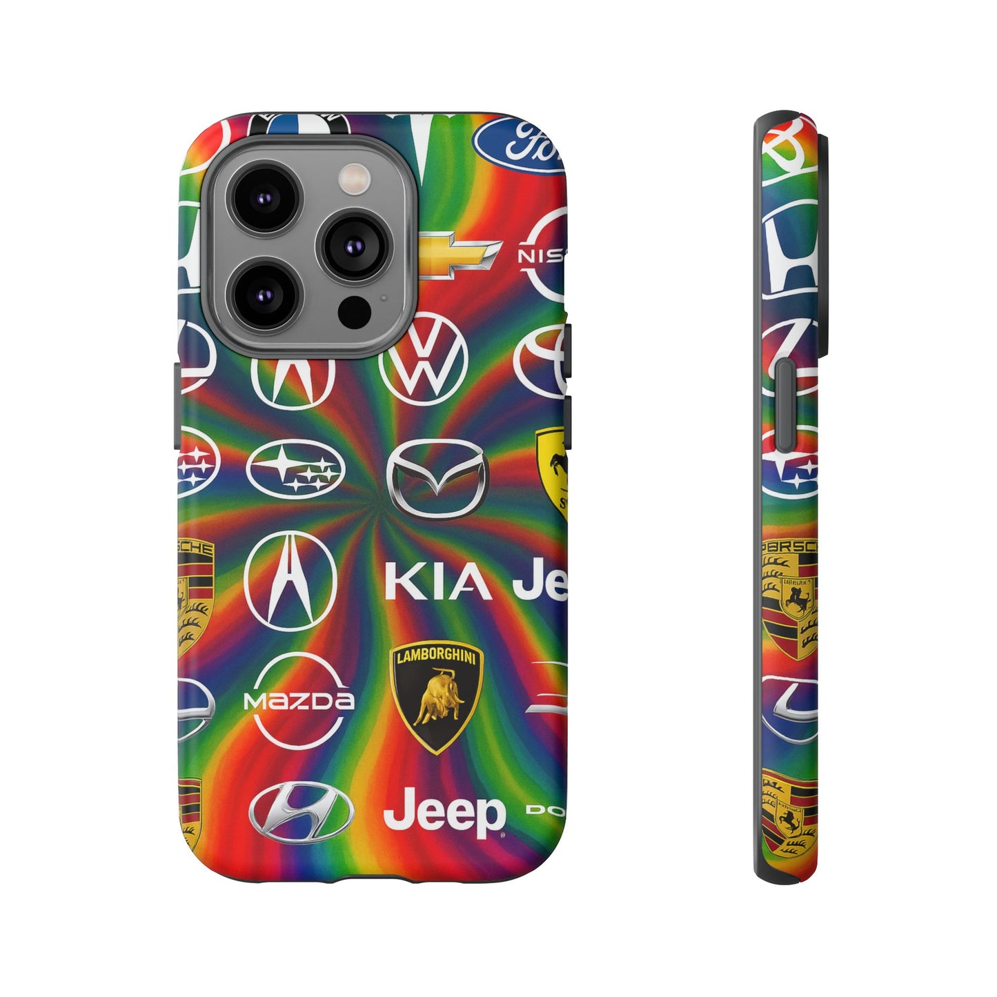 Colorful Car Logos Phone Case - Vibrant Tough Cases for Auto Enthusiasts, Unique Gift for Birthdays, Car Events, and Holidays