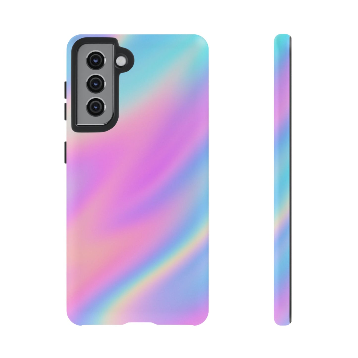 Colorful Holographic Phone Case, Tough Cases for iPhone, Trendy Phone Cover, Unique Gift for Her, Pastel Phone Accessory