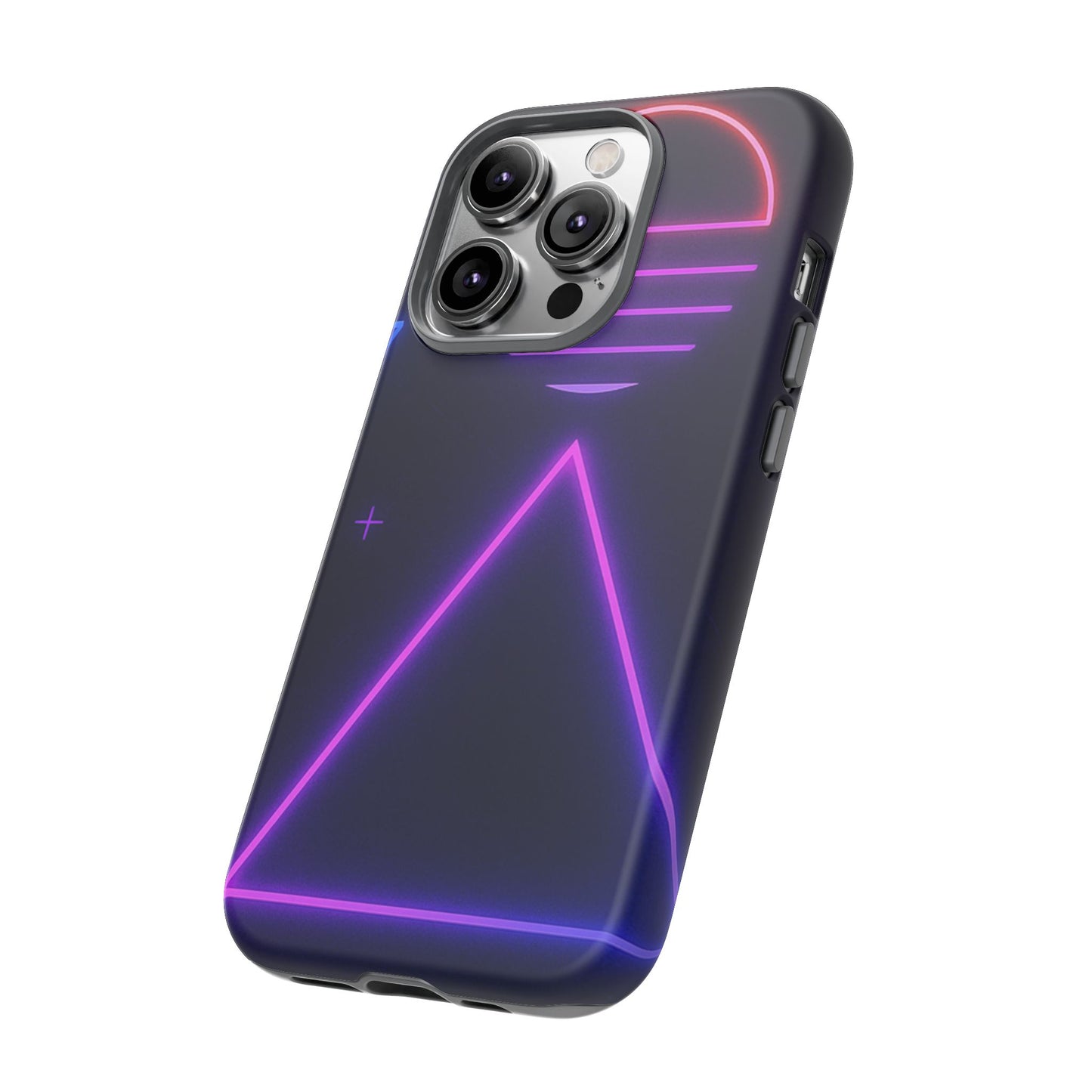 Retro Neon Phone Case, Tough Cases for iPhone, 80s Aesthetic Phone Cover, Abstract Neon Design, Gift for Tech Lovers