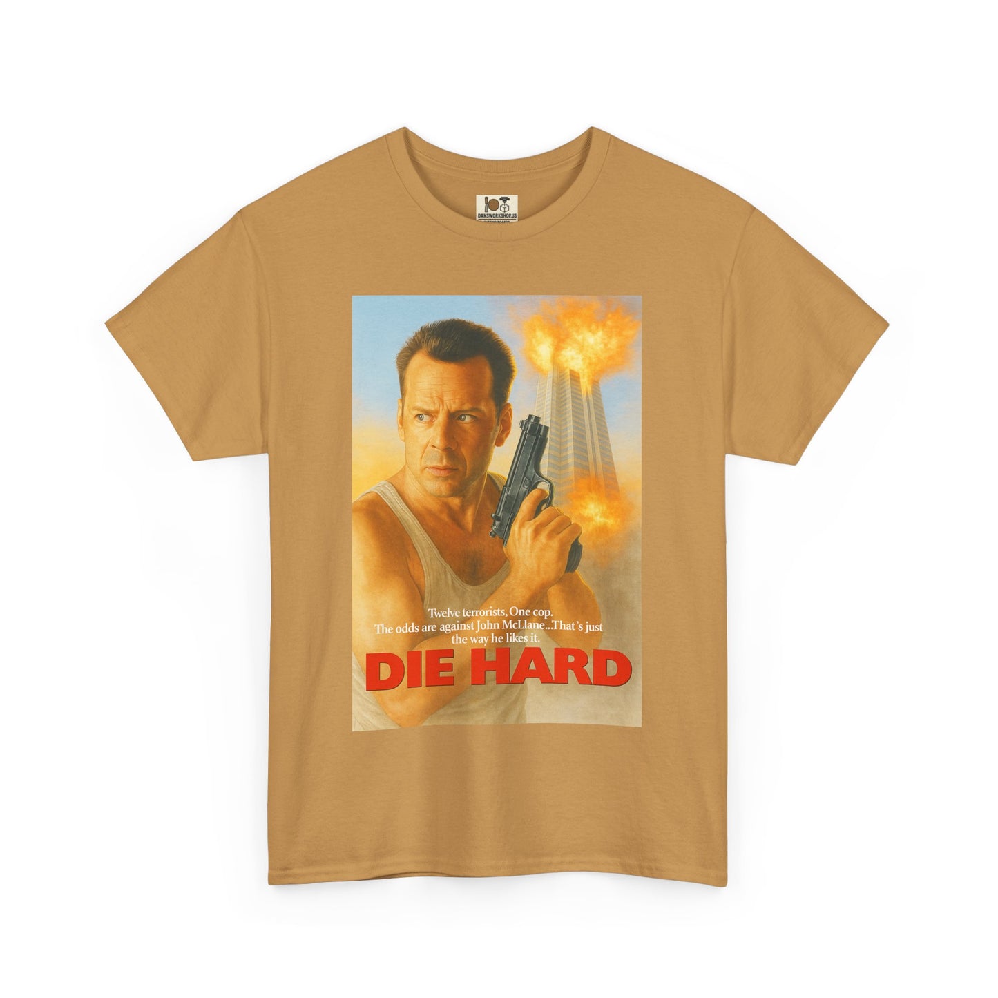 Die Hard Unisex Heavy Cotton Tee - Retro Movie Shirt, Action Film Apparel, Gifts for Movie Lovers, Vintage Tee, Casual Wear