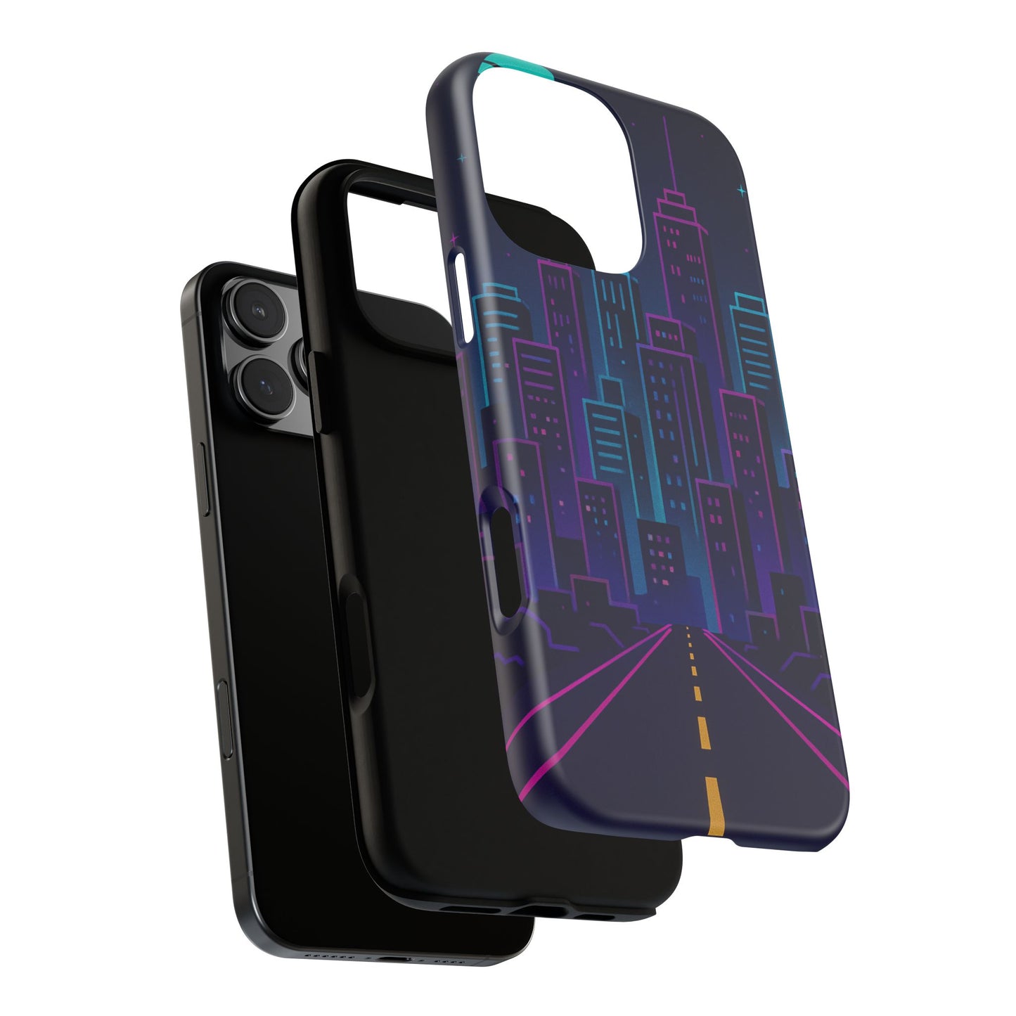 Cityscape Phone Case, Tough Cases, Urban Style, Nighttime Vibe, Phone Cover, Gift for City Lovers, Modern Design