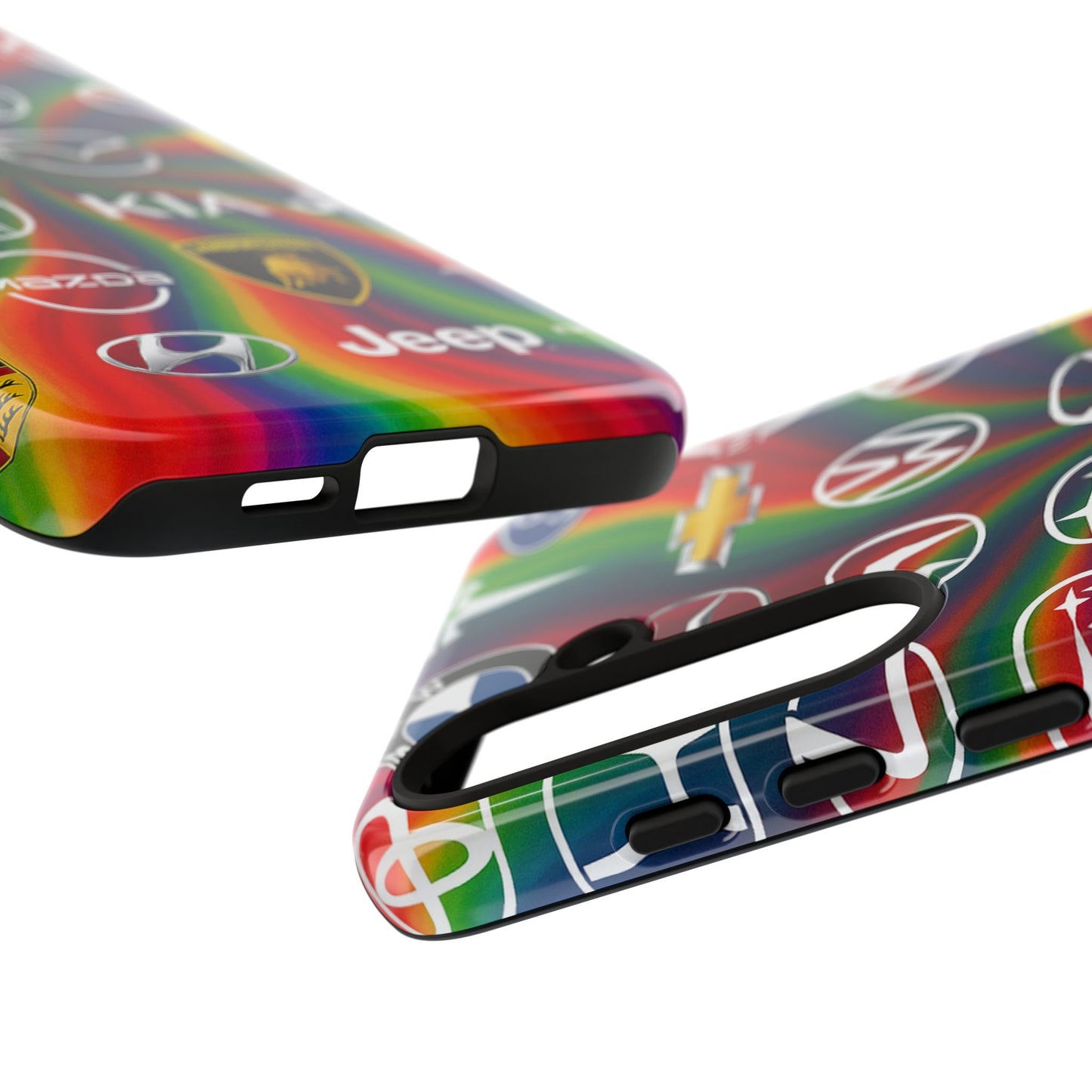 Colorful Car Logos Phone Case - Vibrant Tough Cases for Auto Enthusiasts, Unique Gift for Birthdays, Car Events, and Holidays
